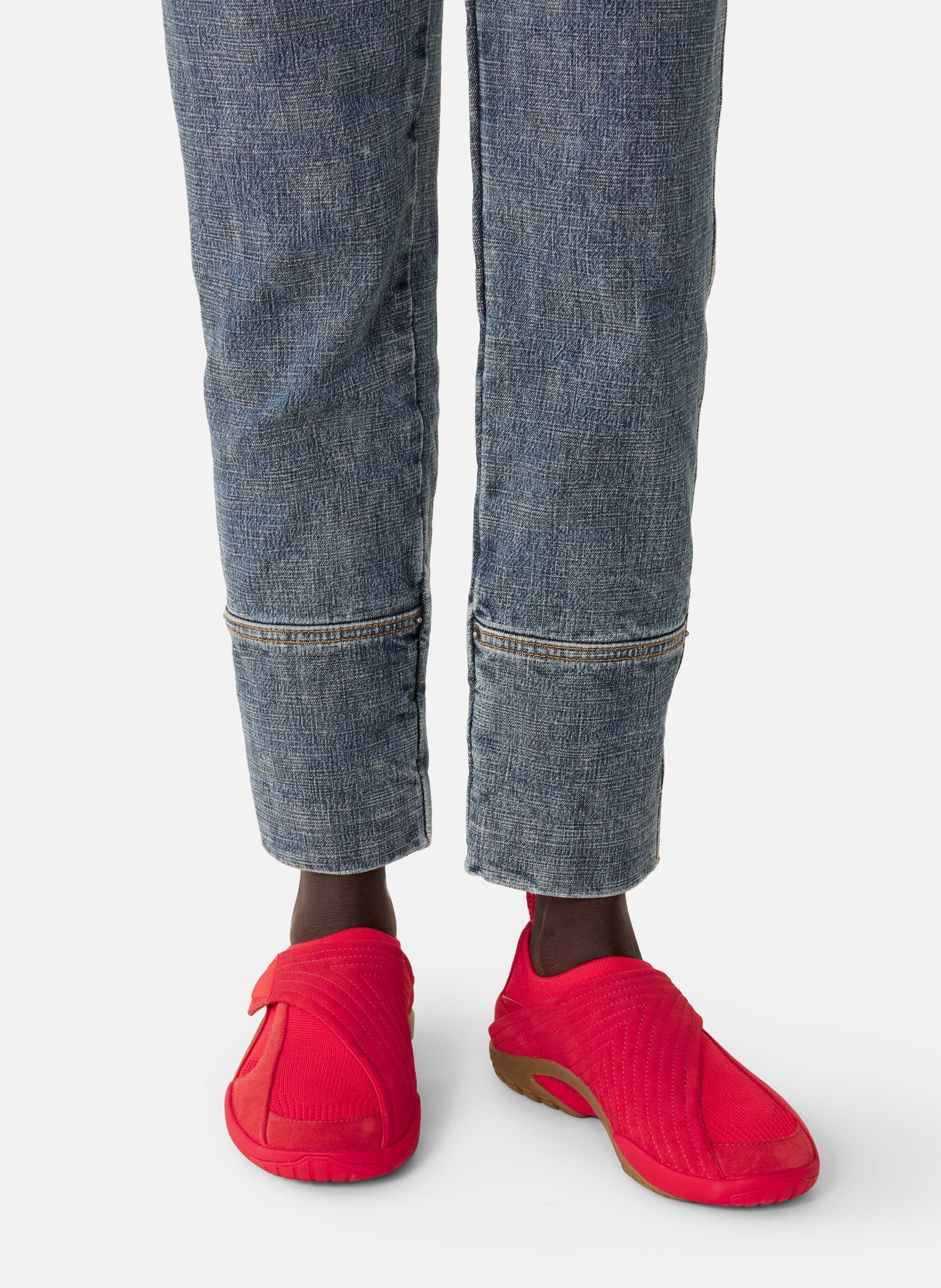 Sneaker lnv1 en suede tricote LANVIN Rouge