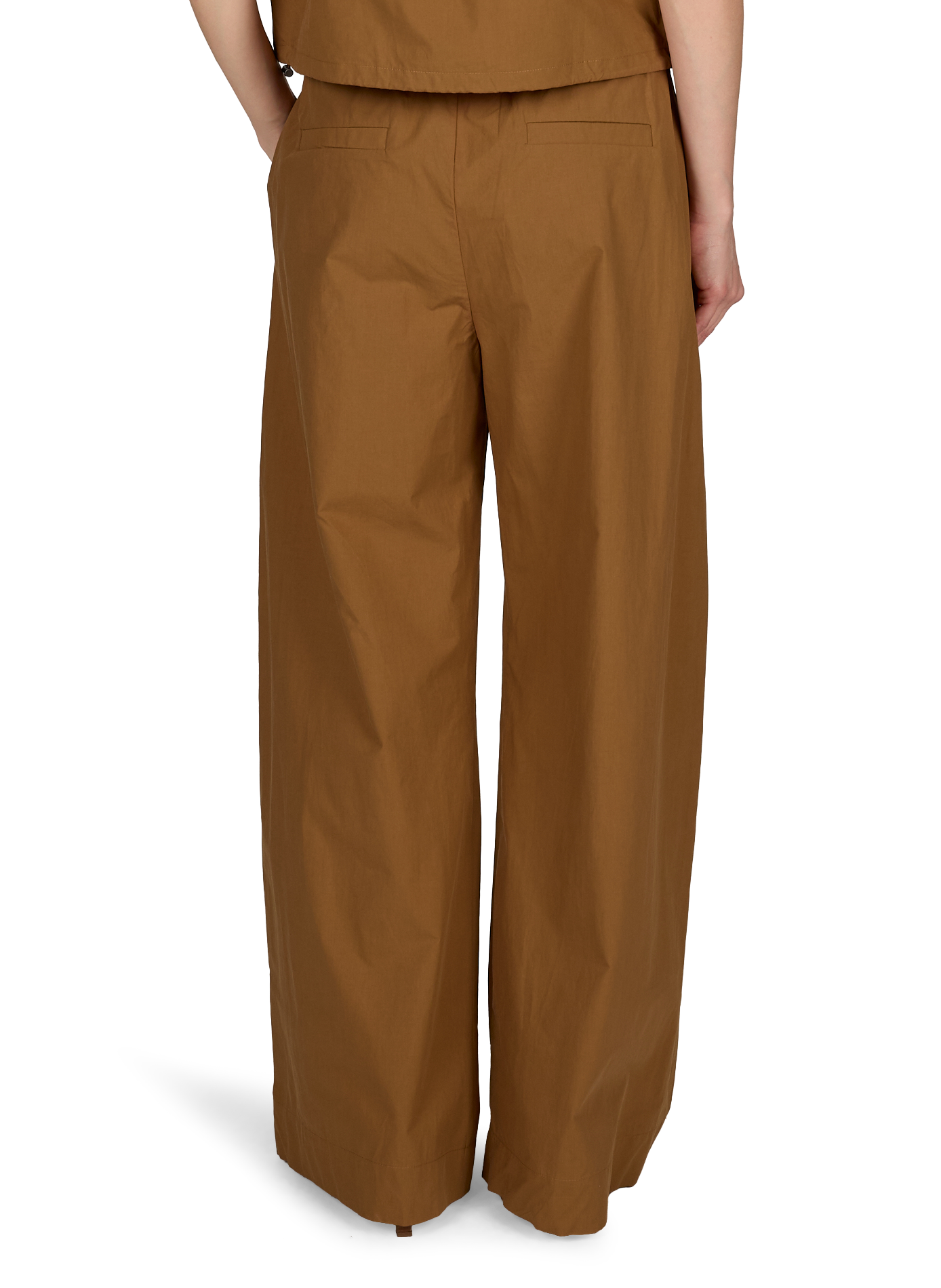 Pantalon large et droit en coton SUNCOO Marron