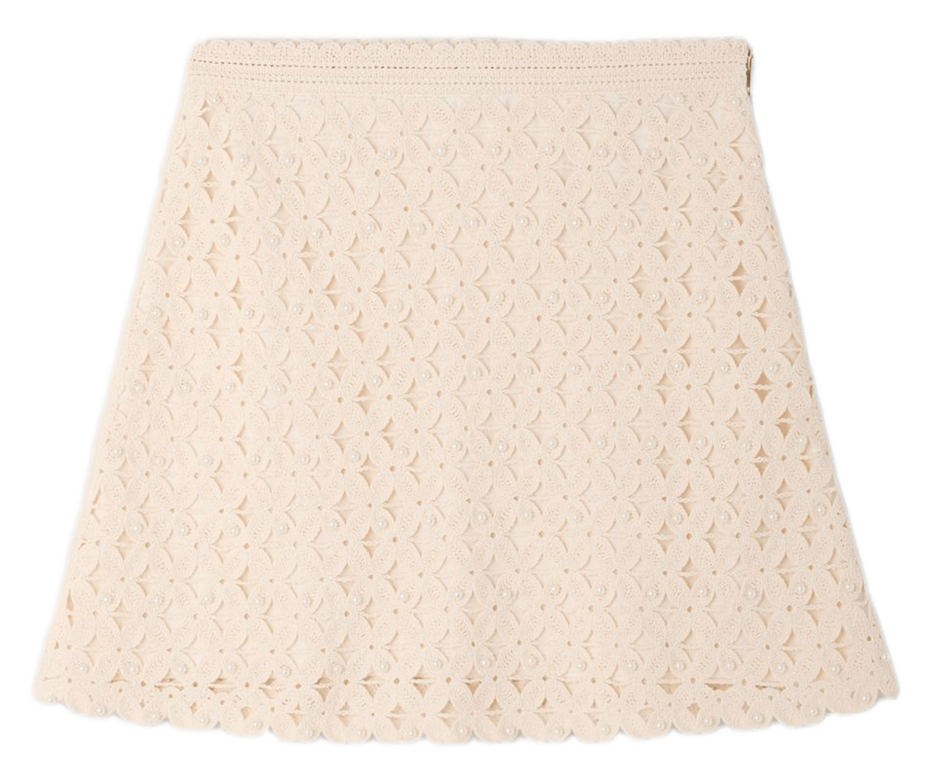 Jupe courte crochet SANDRO Beige