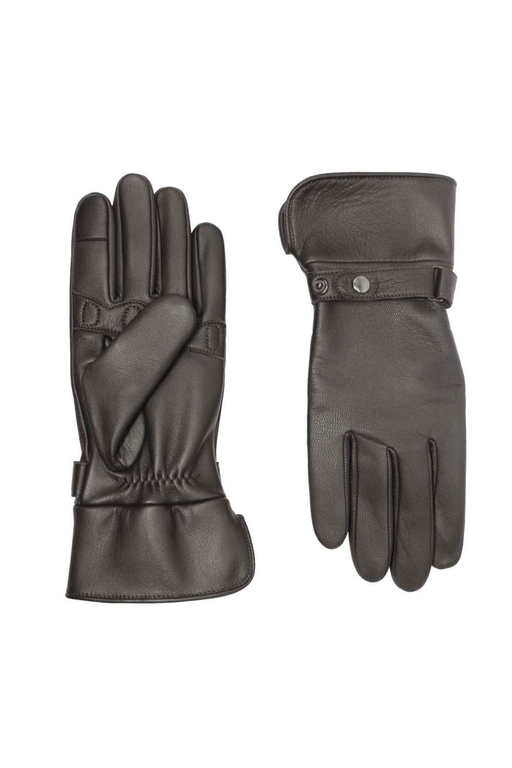 Gants hooper mobilité homme cuir doublés alpaga AGNELLE Marron