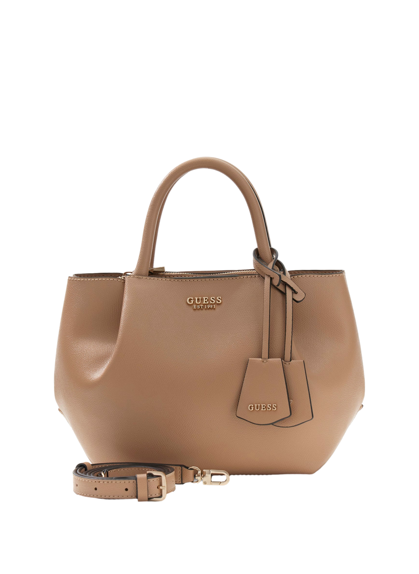 Zippered double handle handbag GUESS Beige