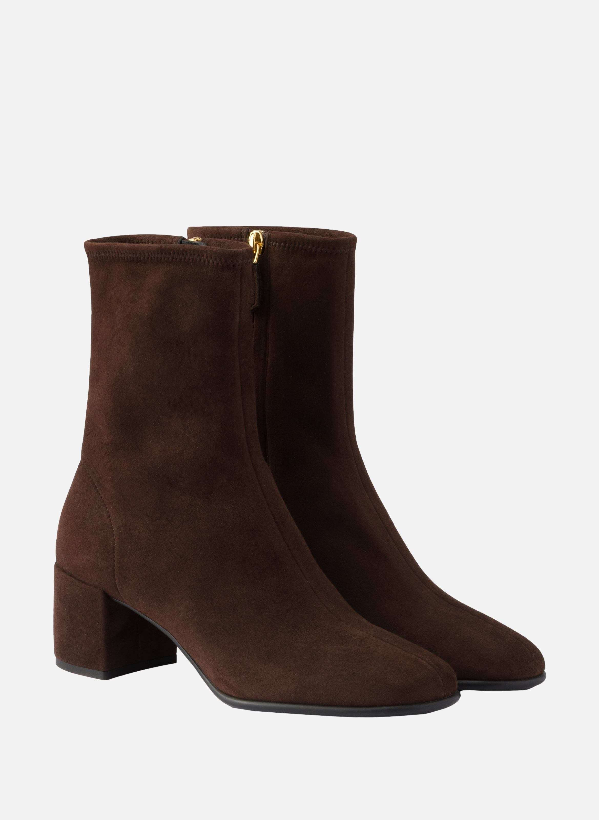 Bottines stretch en veau velours PRADA Marron