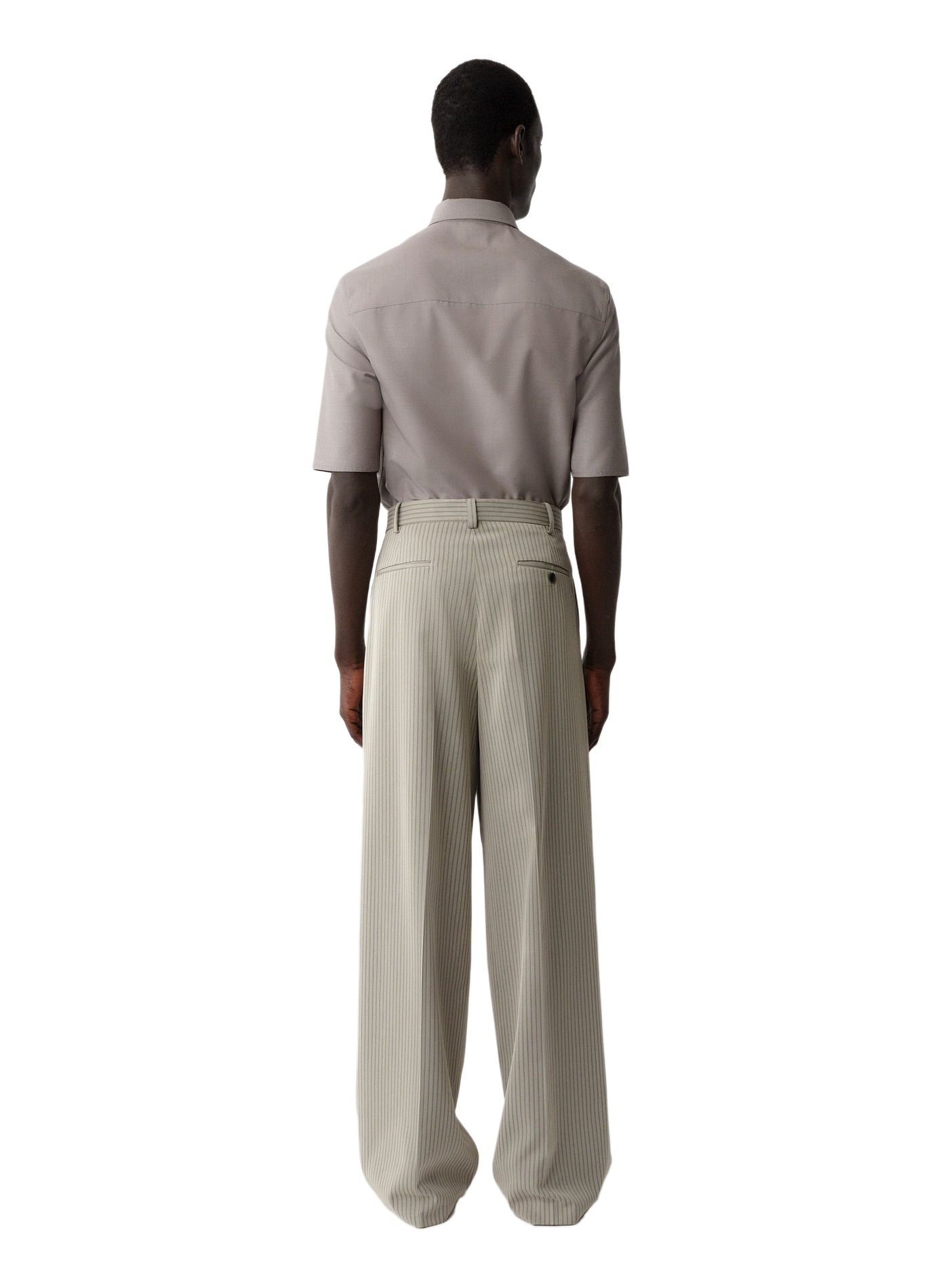 Baxter Striped Wide-Leg Pants CALVIN KLEIN COLLECTION Grey