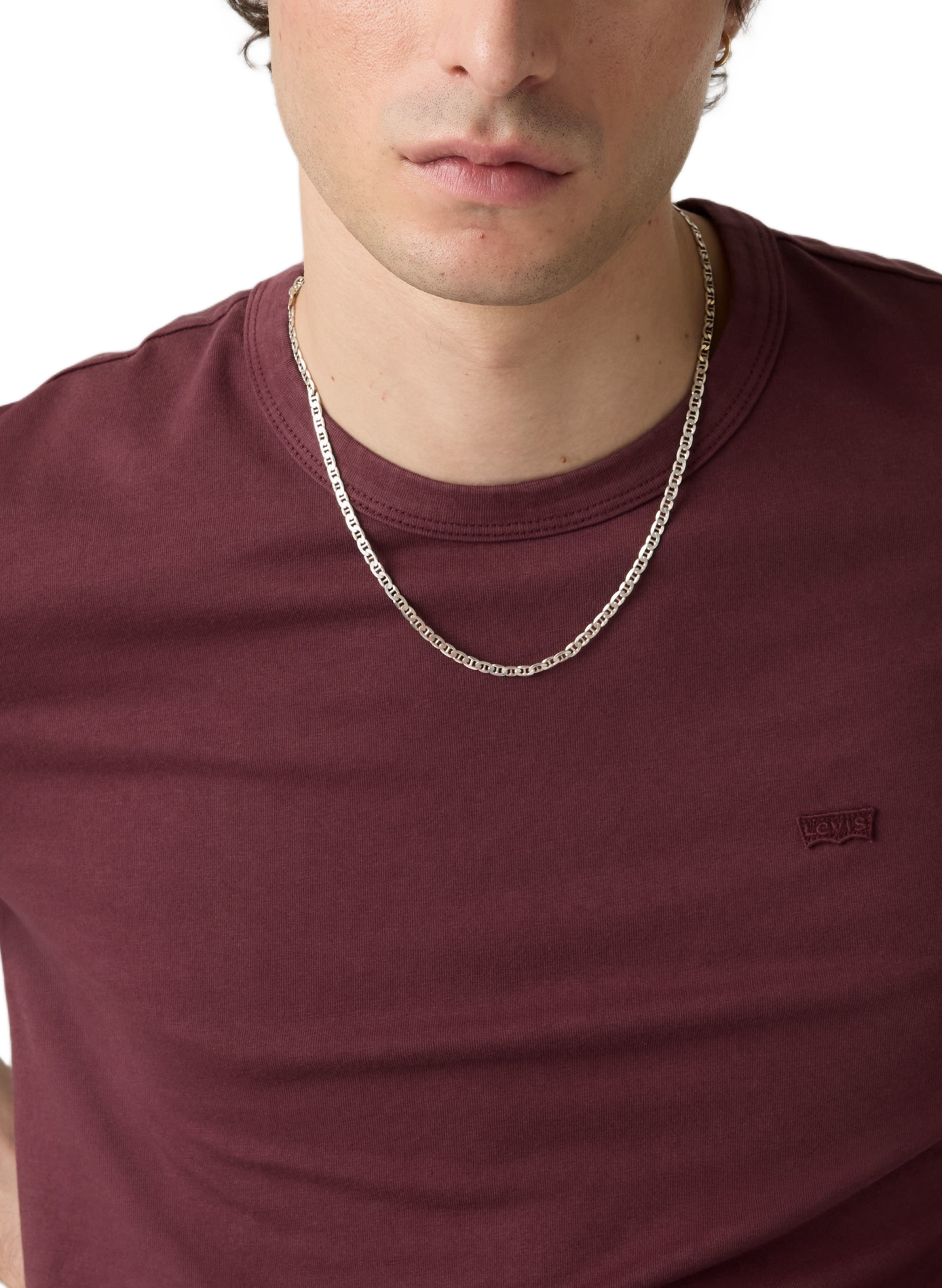 Straight round neck cotton T-shirt LEVI'S Red