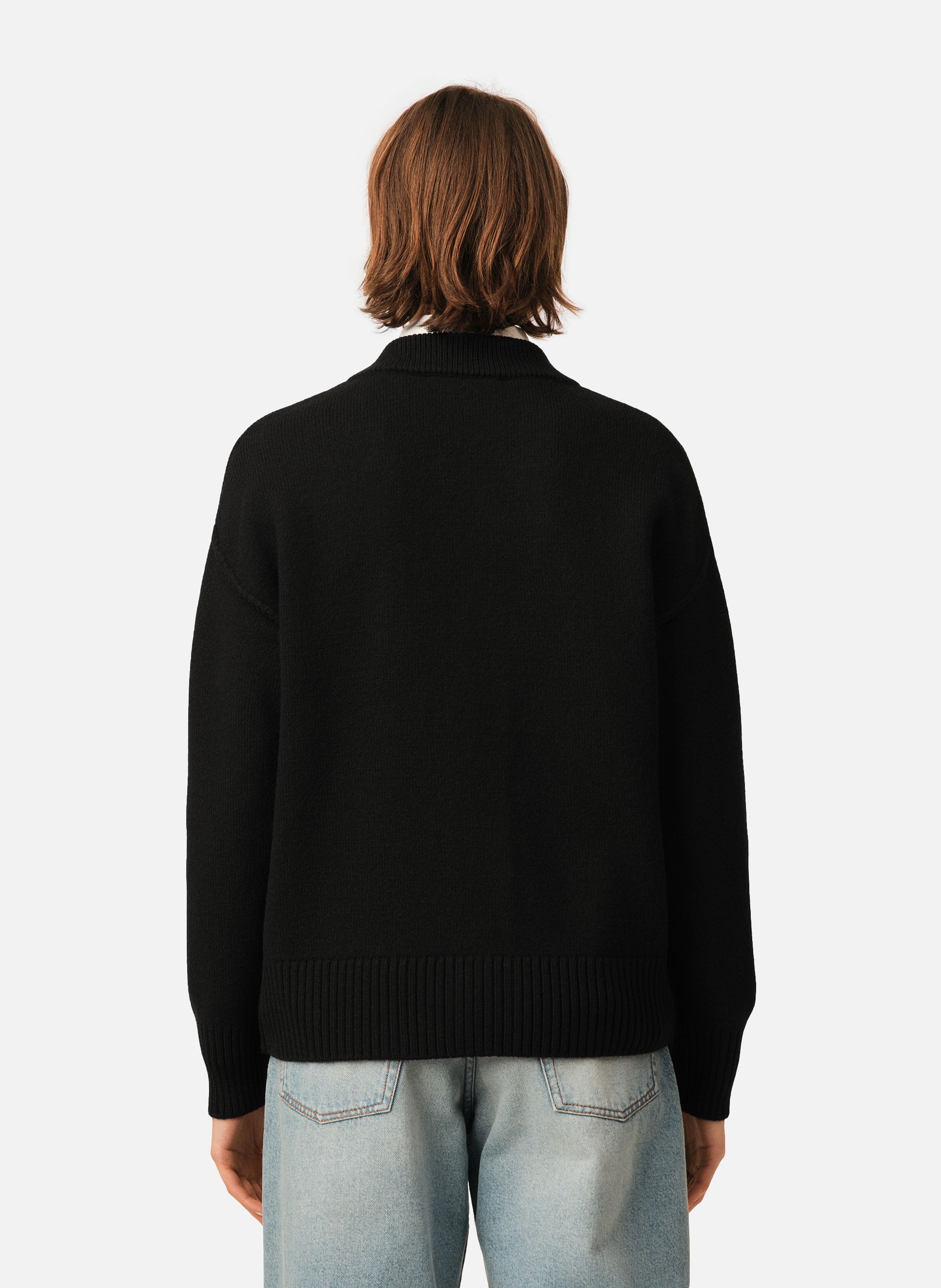 Cardigan unisexe en laine ami de coeur AMI PARIS Noir