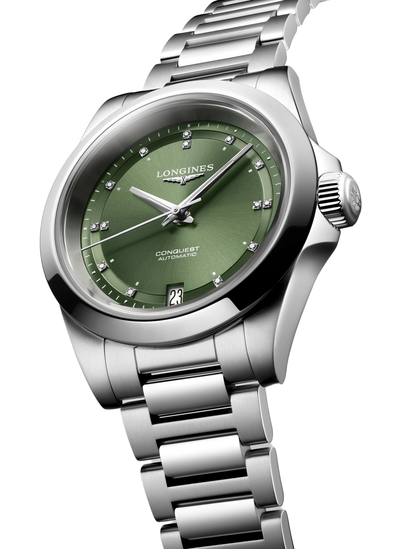 Montre automatique Conquest 2023 en acier inoxydable LONGINES Vert