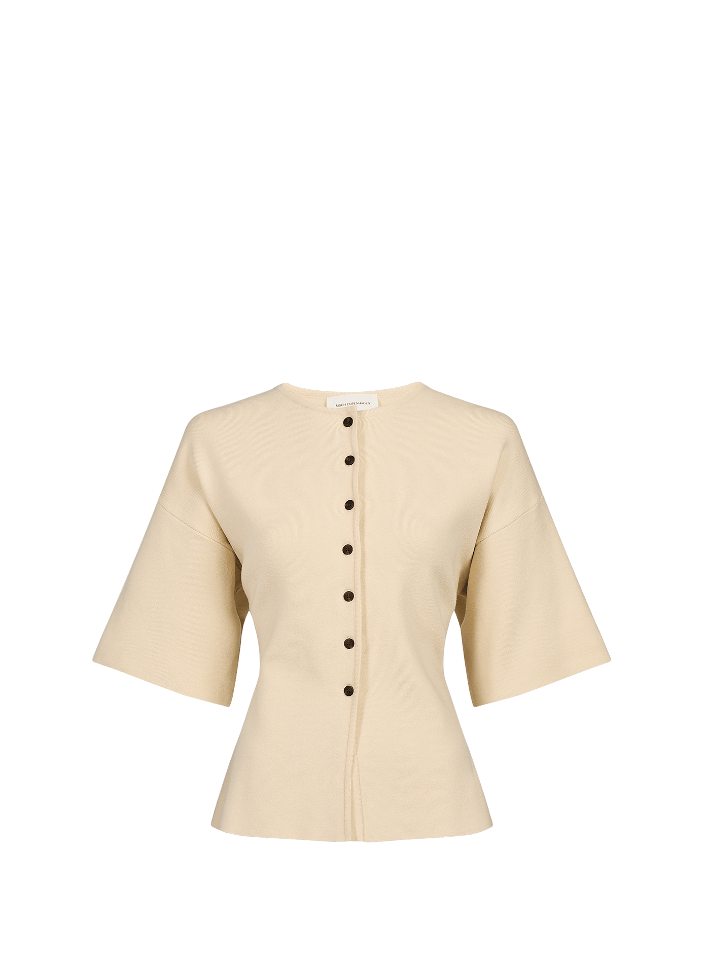 Fitted short-sleeve cardigan MSCH Beige