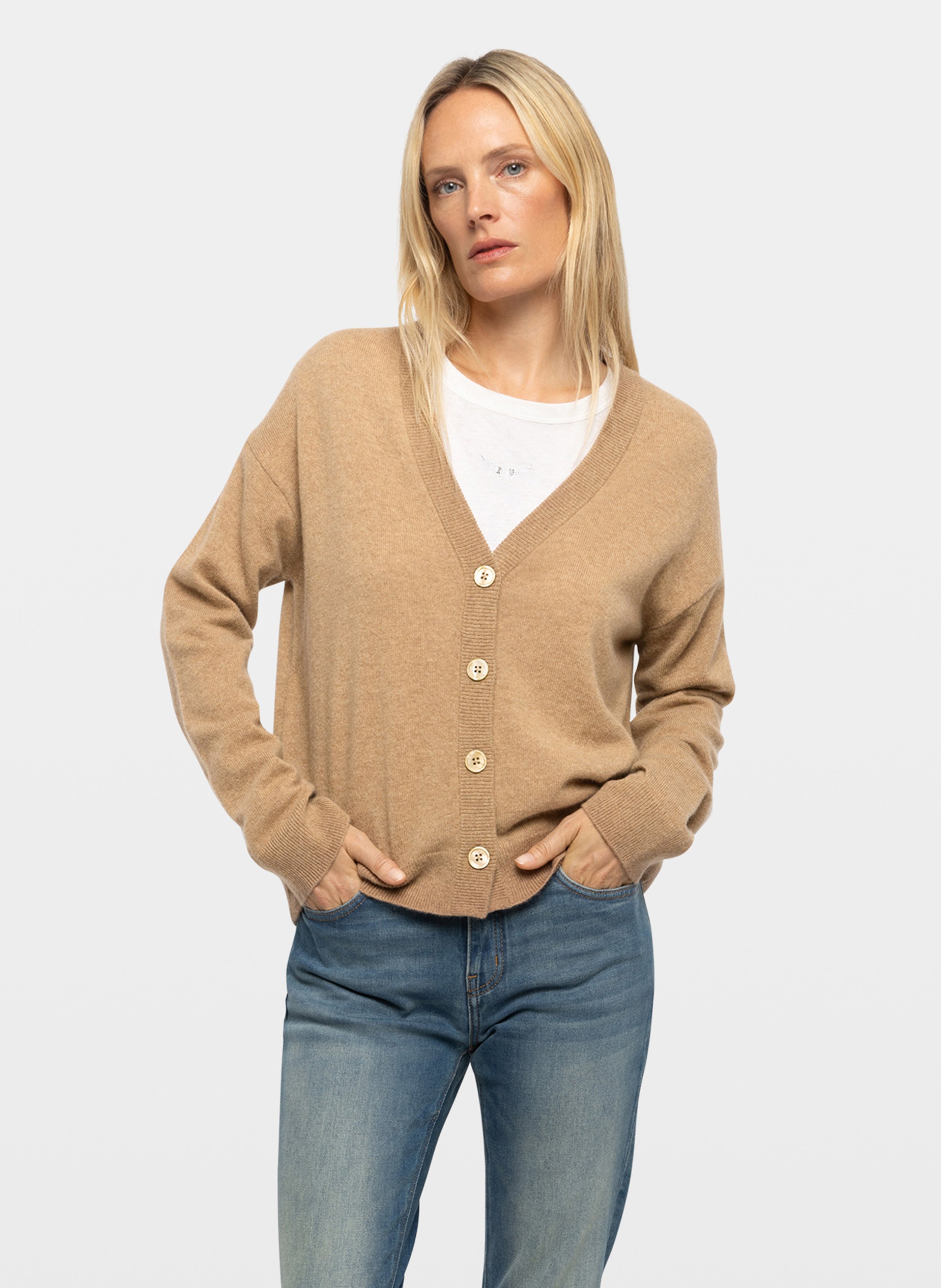 Rechte kasjmier vest "Mirkaz" ZADIG&VOLTAIRE Beige