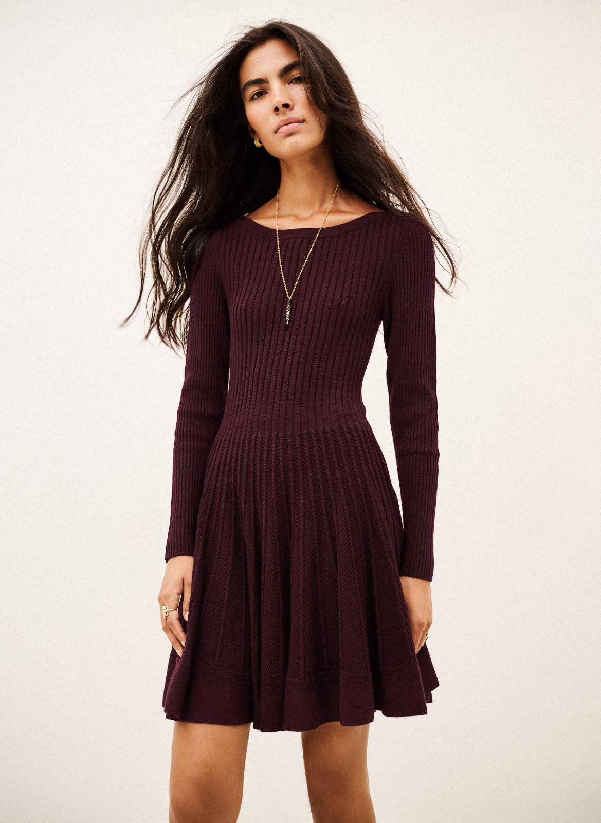 Robe courte manches longues paola BA&SH Violet