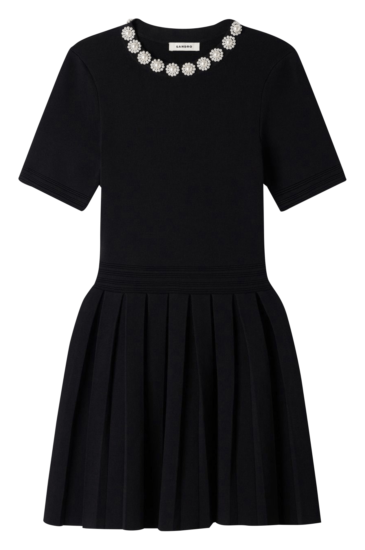 Robe courte à col bijou SANDRO Noir