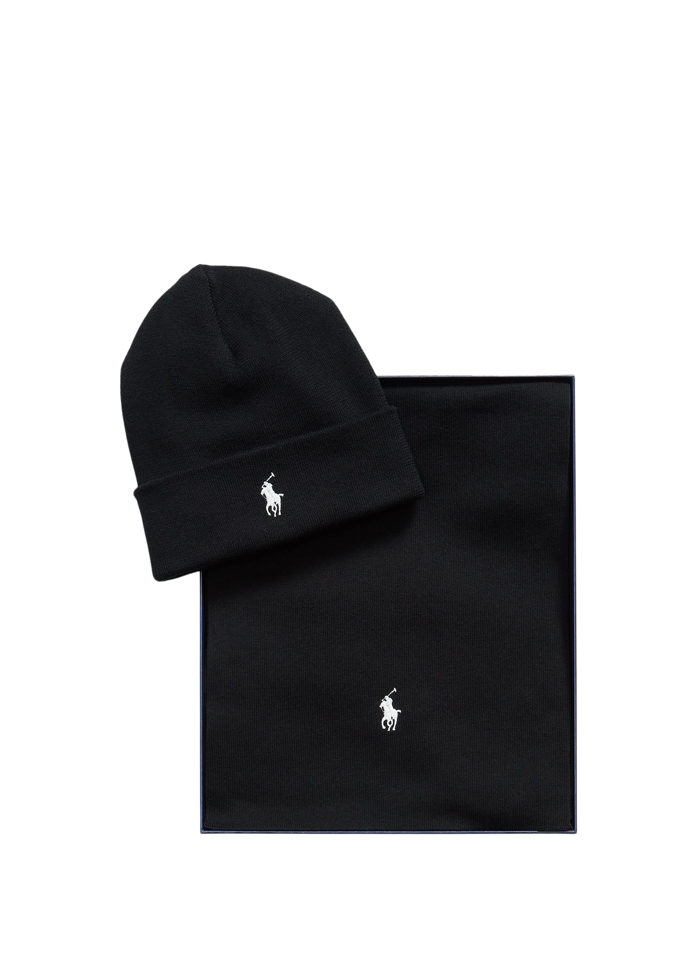 Coffret bonnet et écharpe en coton POLO RALPH LAUREN Bleu