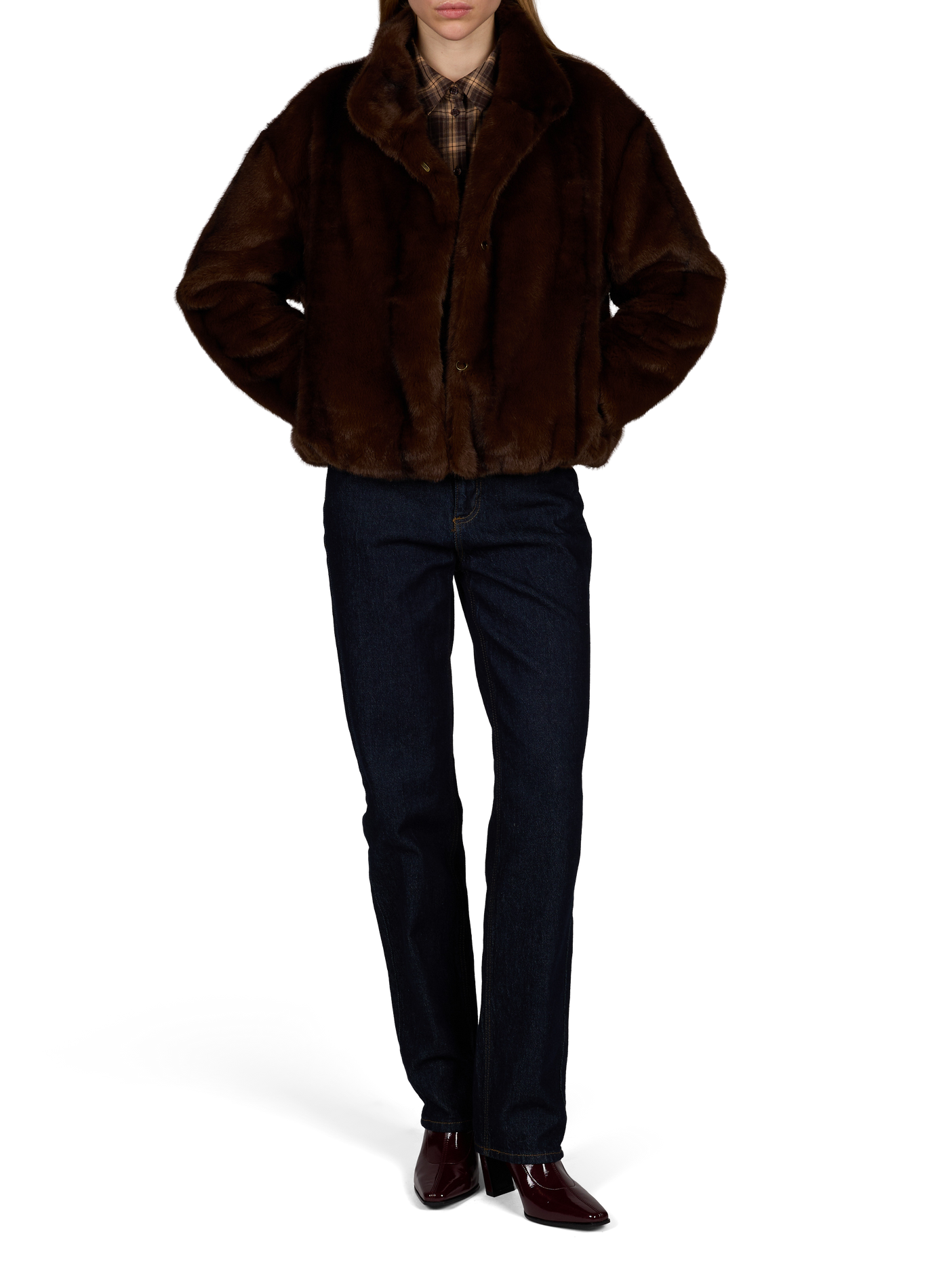Jacke mit Stehkragen aus Pelz ARTLOVE Braun
