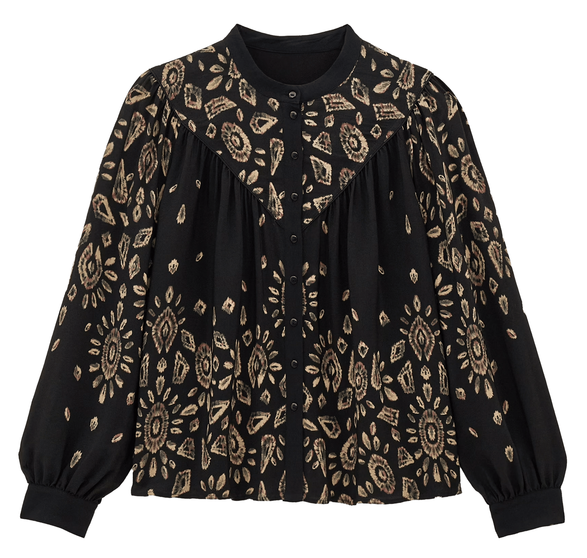 Blouse col rond imprimée brava BA&SH Noir