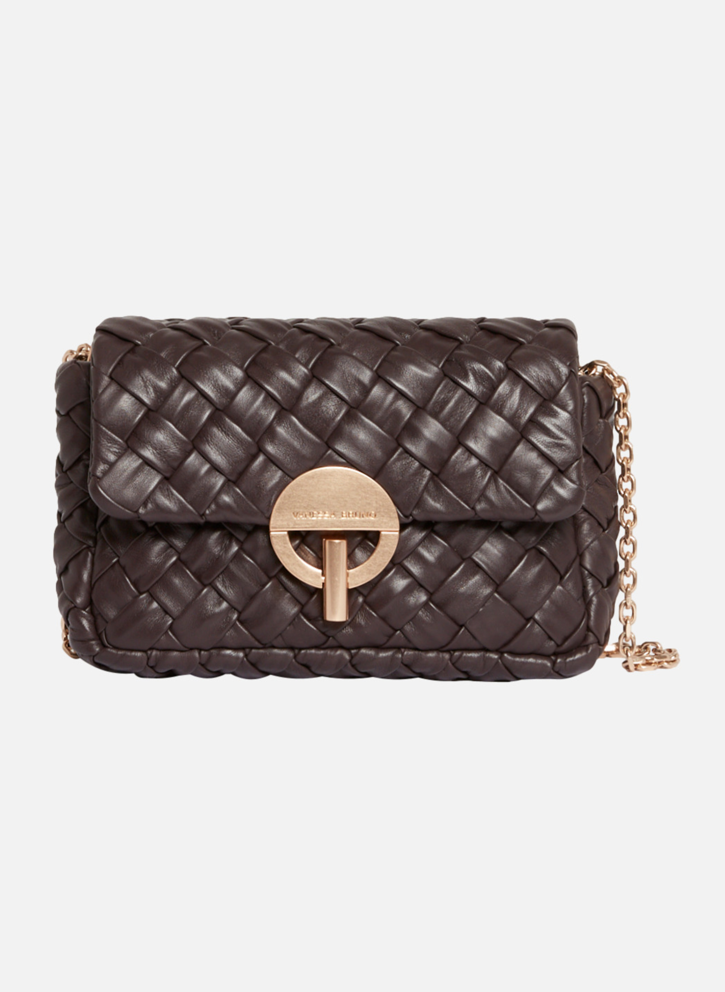 Moyen sac moon en cuir tressé VANESSA BRUNO Marron