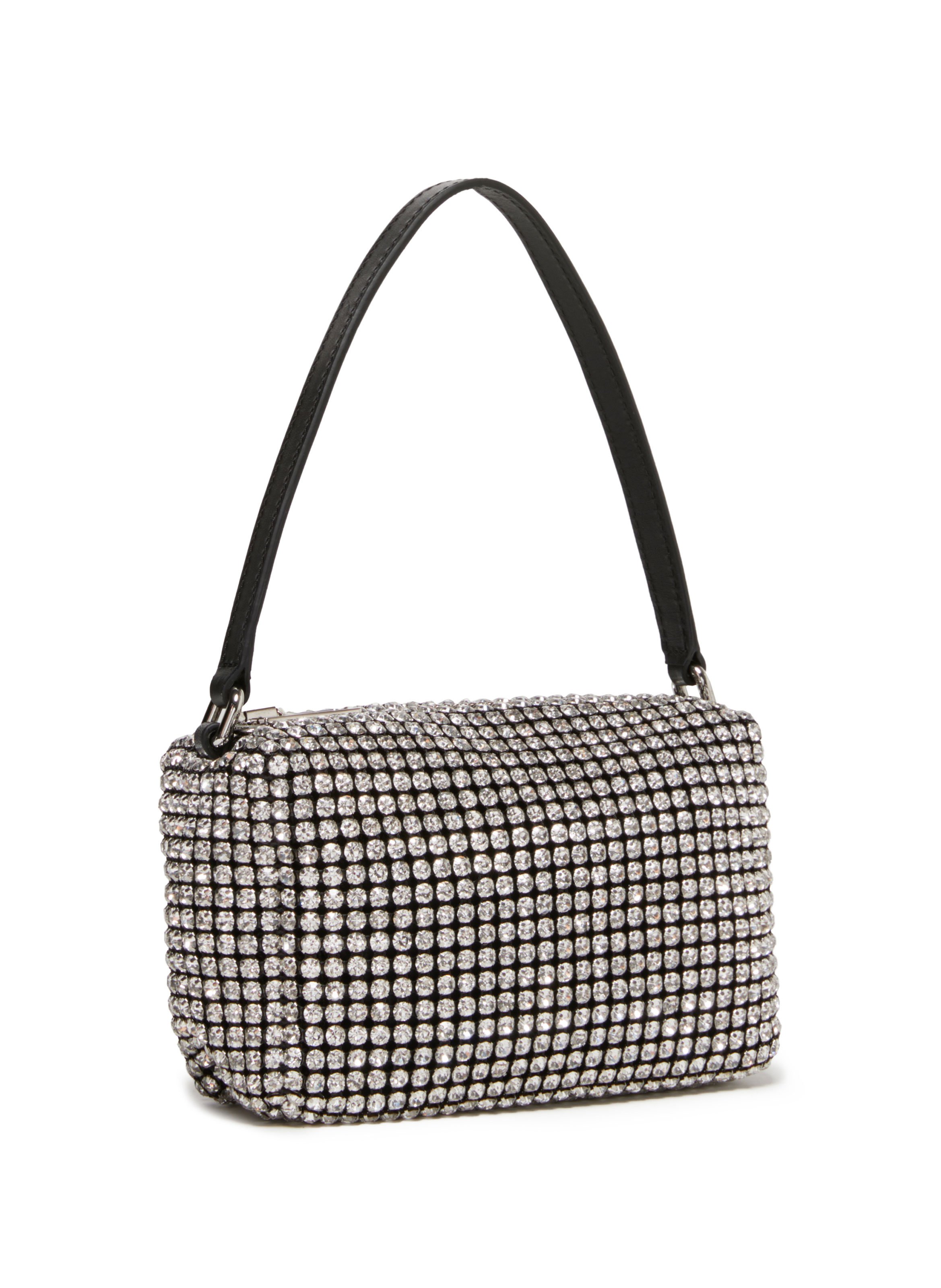Sac à main Wangloc en strass blanc ALEXANDER WANG Argent