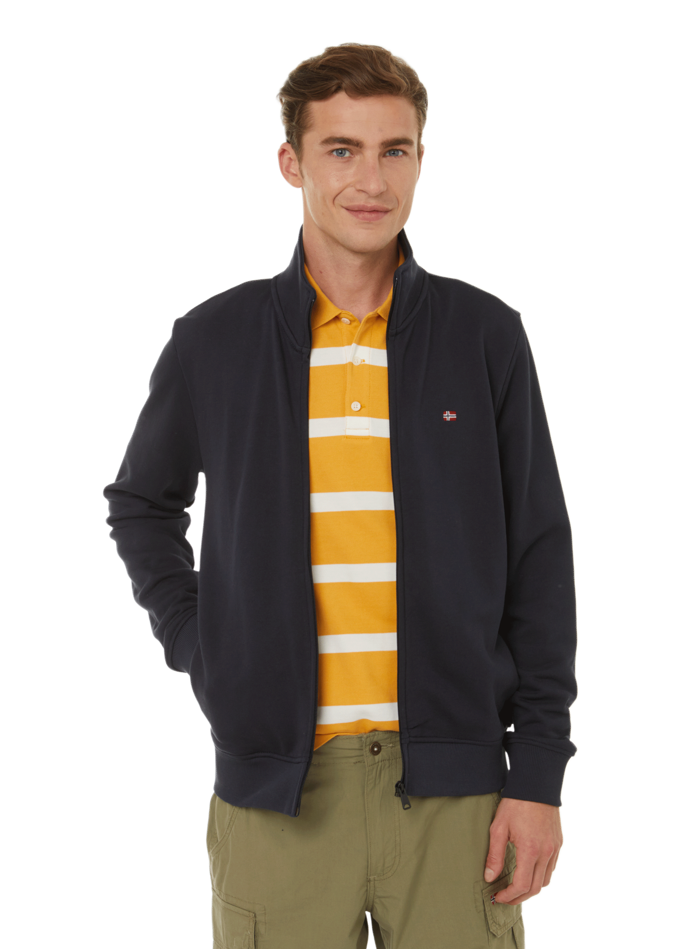 Cotton jersey zip-up cardigan NAPAPIJRI Blue