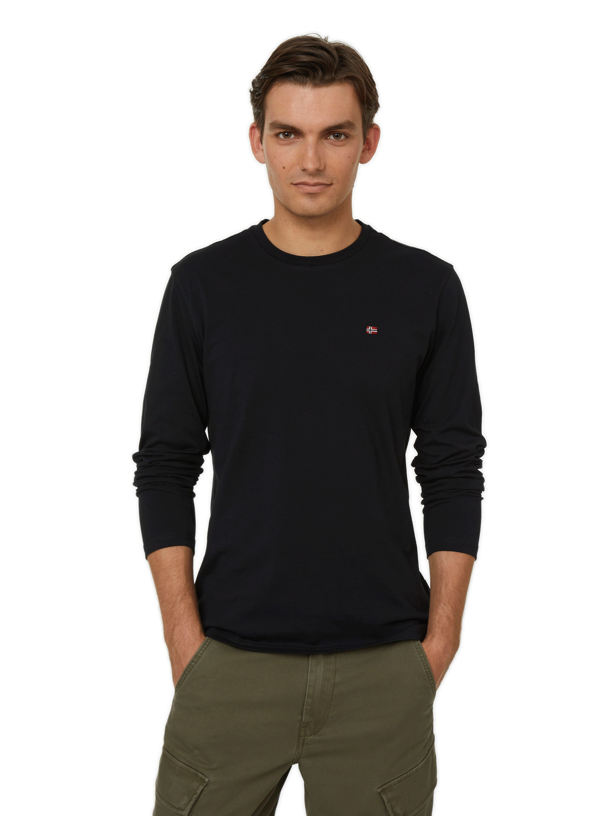 Long-sleeved cotton T-shirt | Black NAPAPIJRI Men