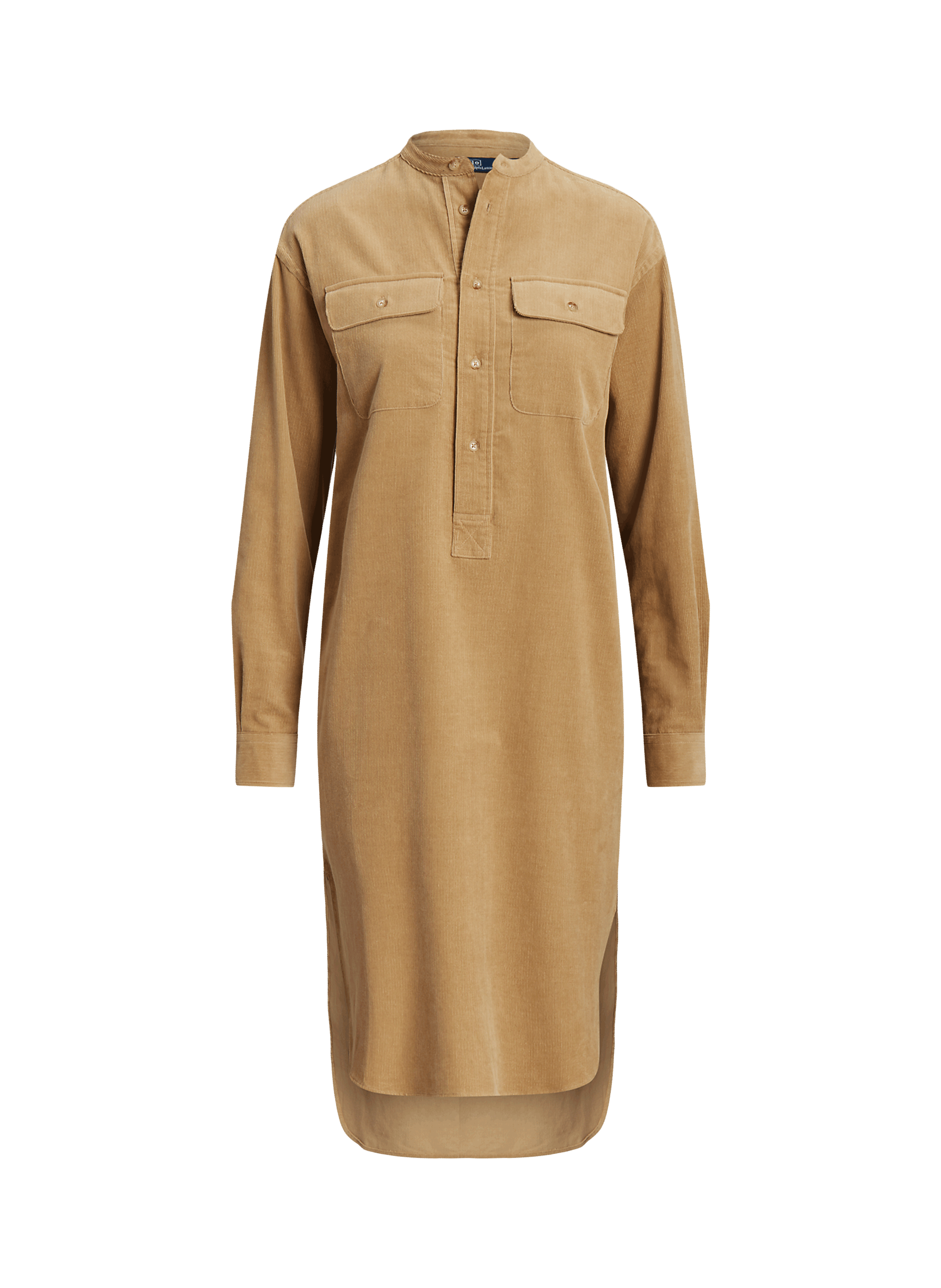 Robe longue en velours côtelé