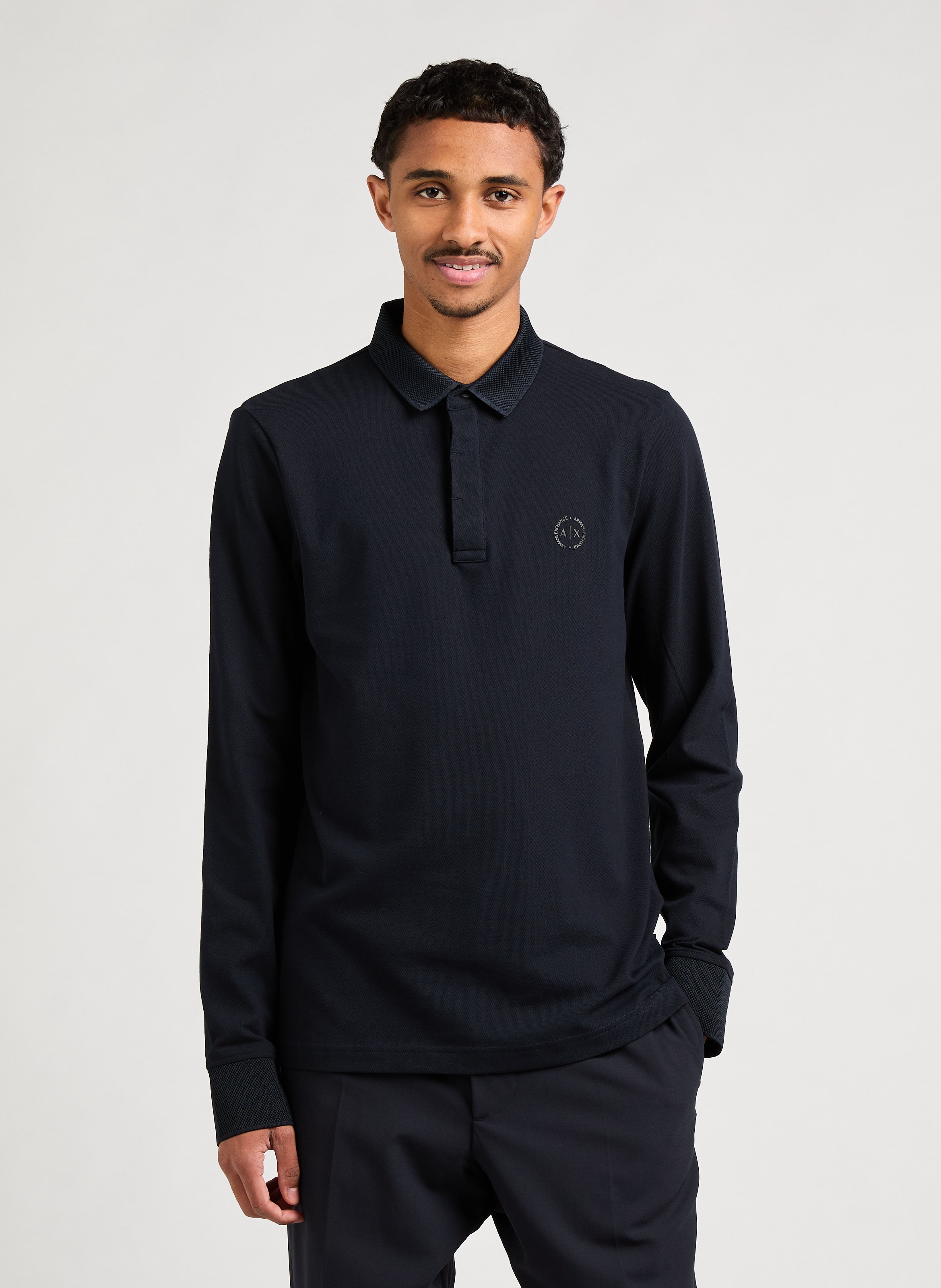 Polo a manches longues Bleu