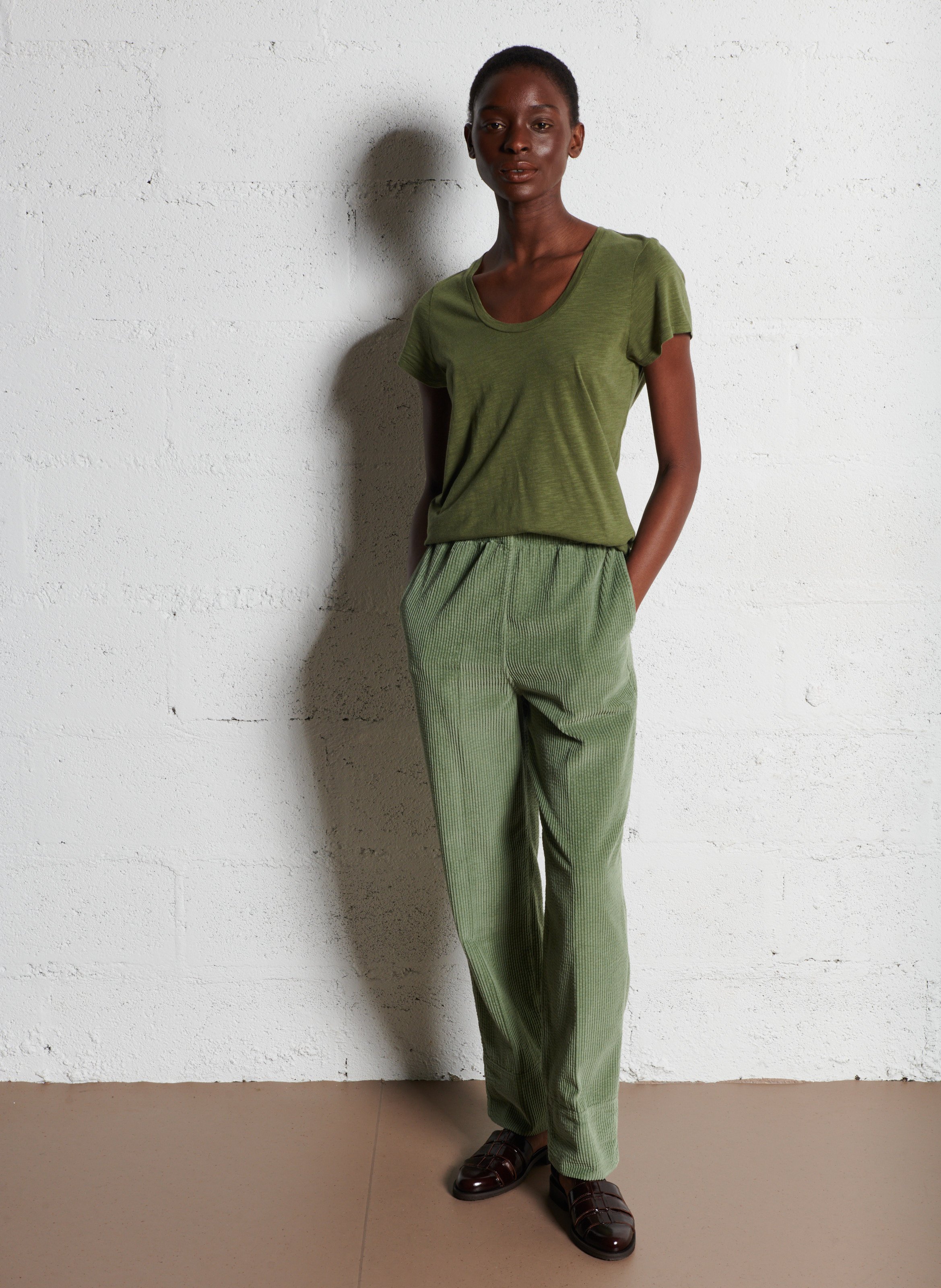 Tee-shirt col rond en coton mélangé jacksonville AMERICAN VINTAGE Vert