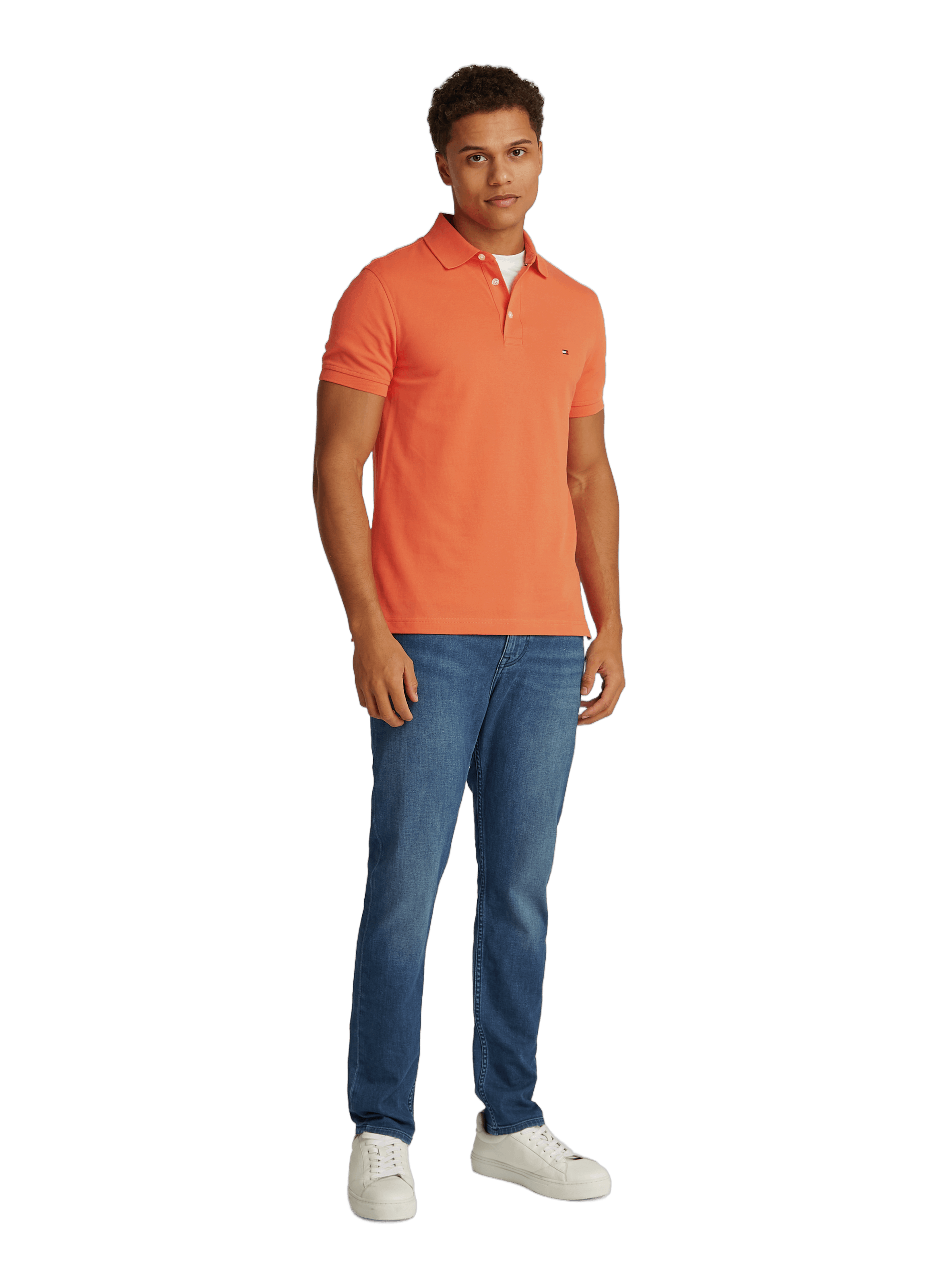 Cotton piqué polo shirt TOMMY HILFIGER Orange