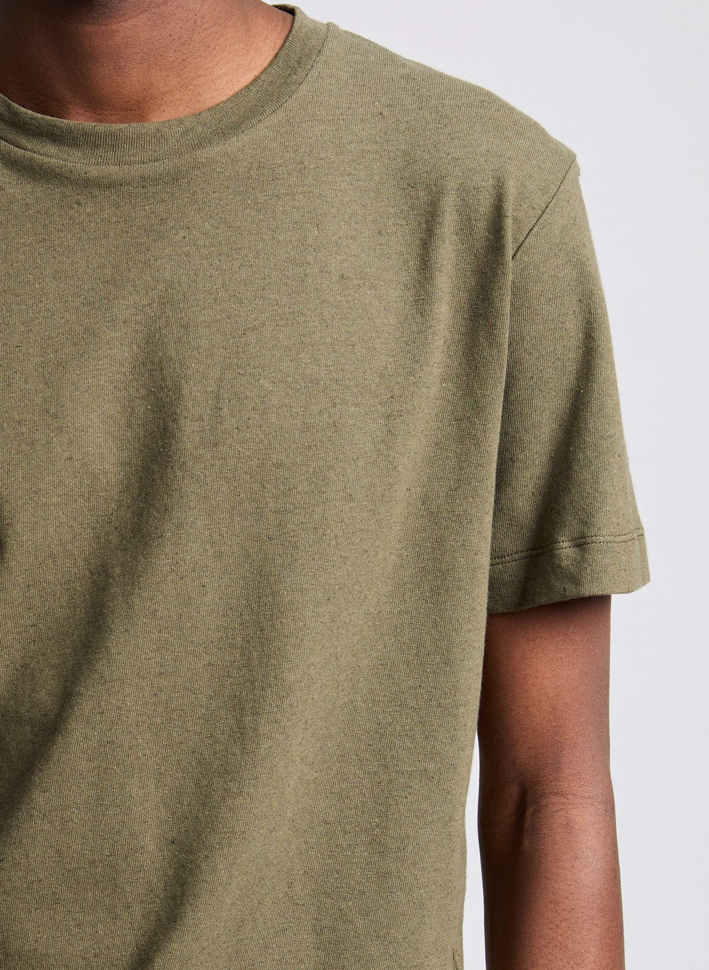 T-shirt en coton et lin AU PRINTEMPS PARIS Kaki