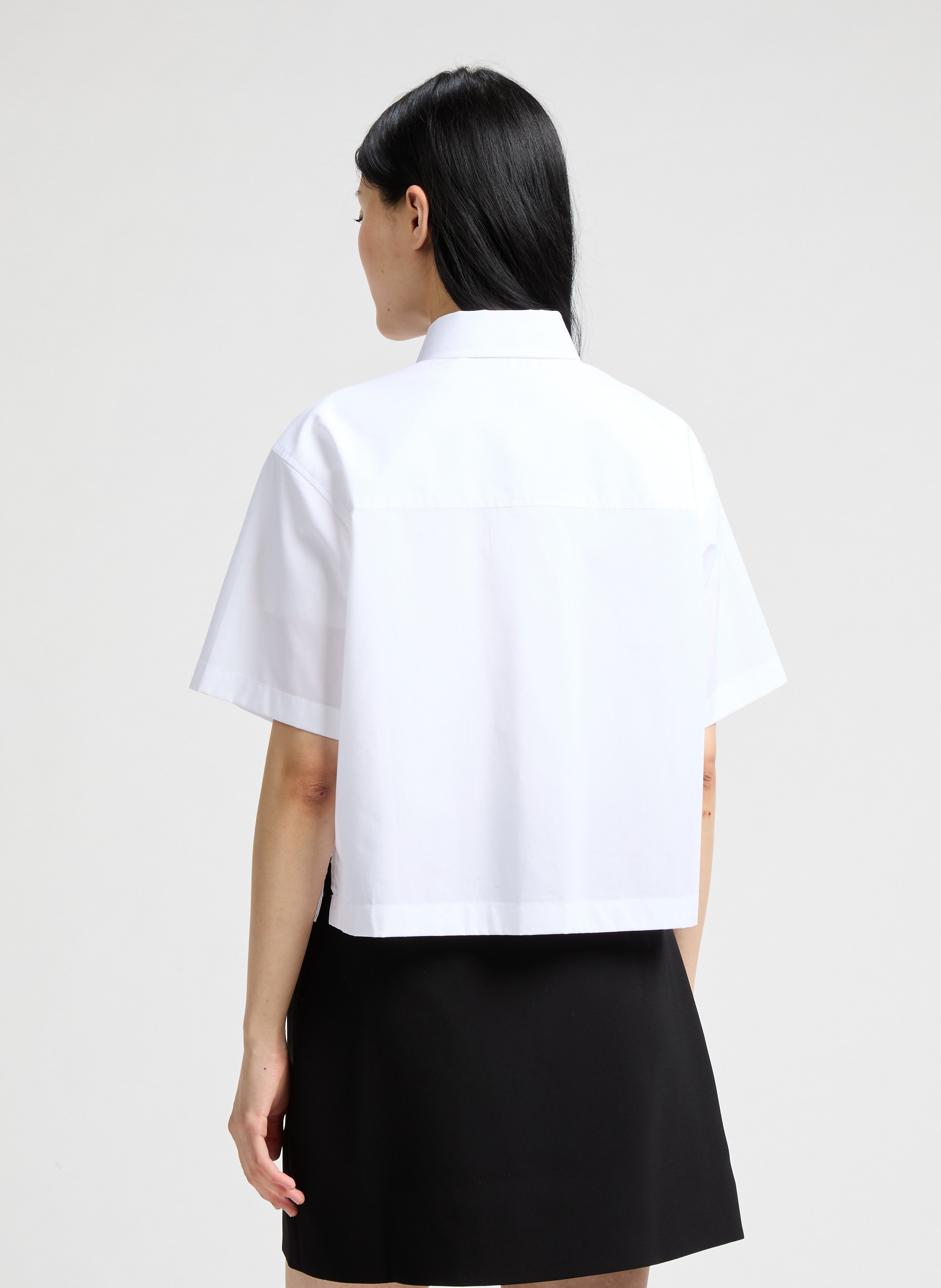 Chemise courte en coton GUESS Blanc