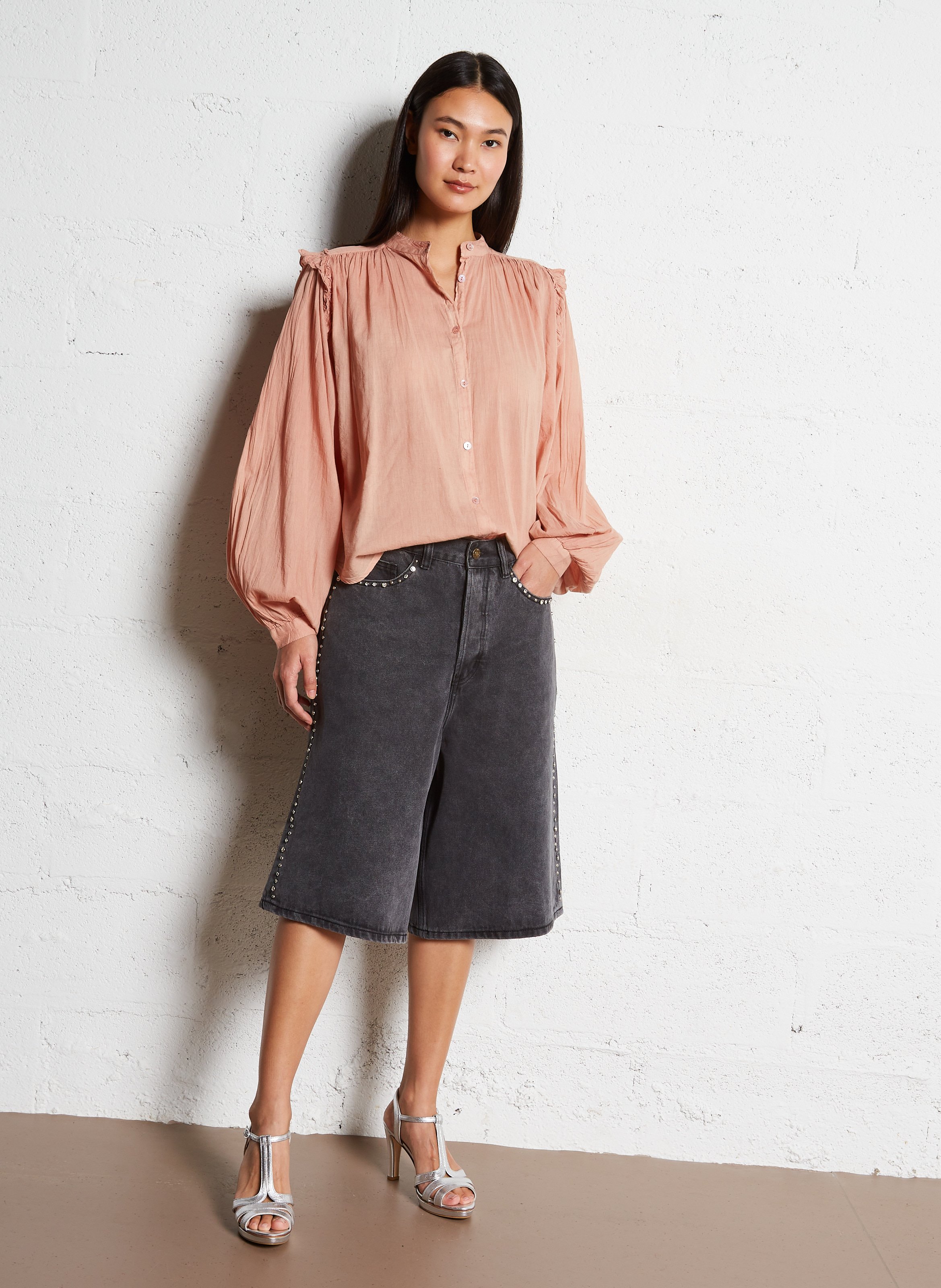 Sandales hautes à brides en cuir REPETTO Argent