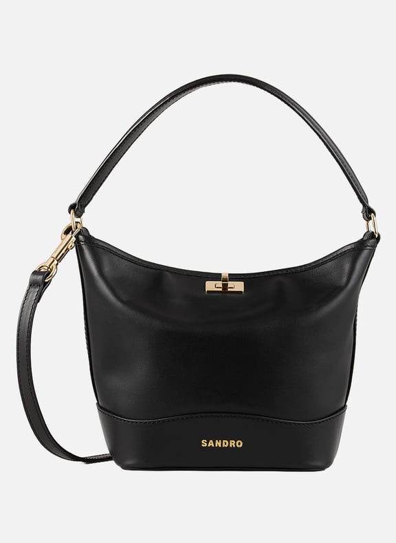 Petit sac seau bandoulière en cuir Noir by SANDRO SANDRO Petit sac seau bandoulière en cuir Noir