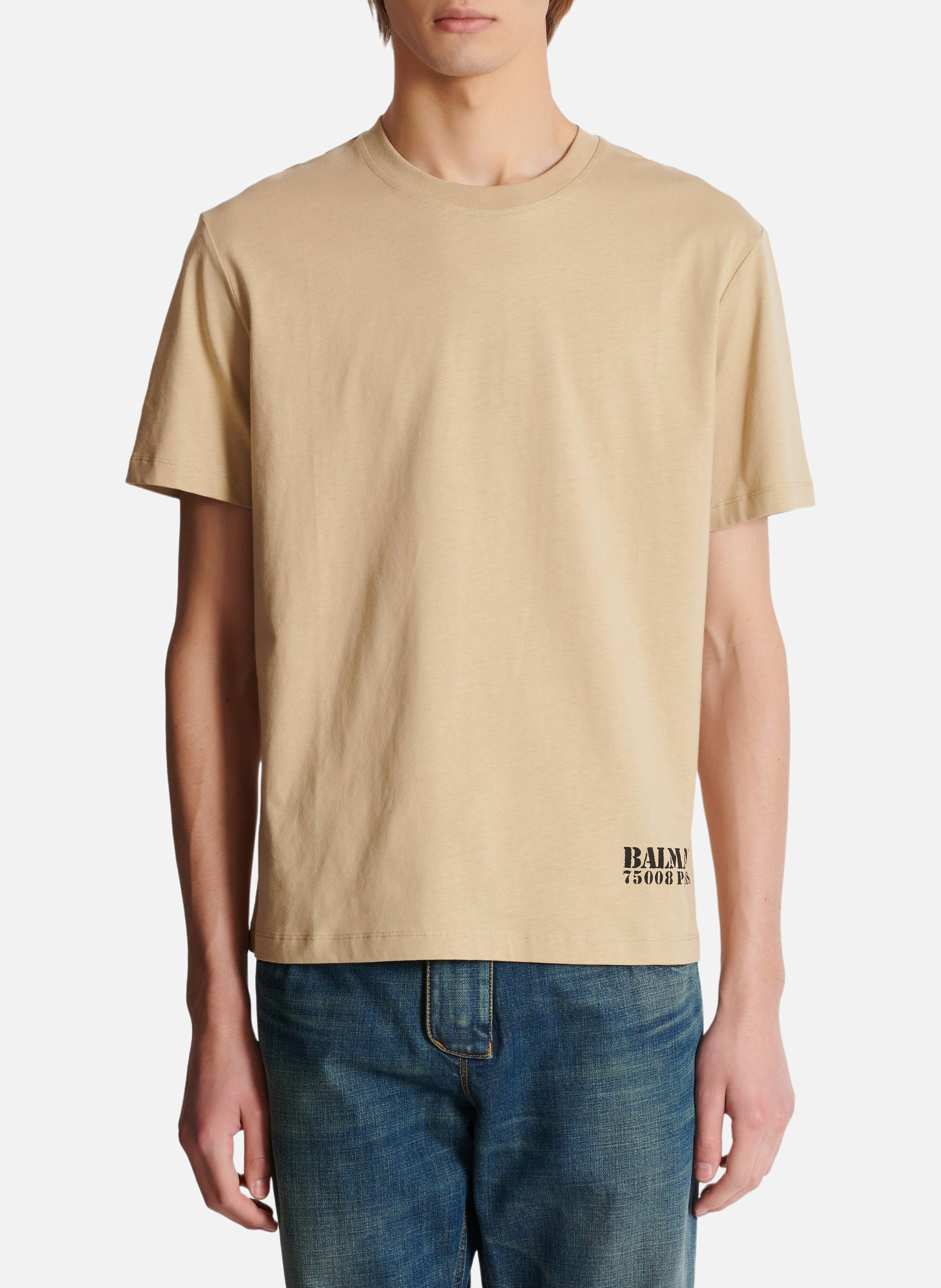 T-shirt imprimé small balmain stamp BALMAIN Beige