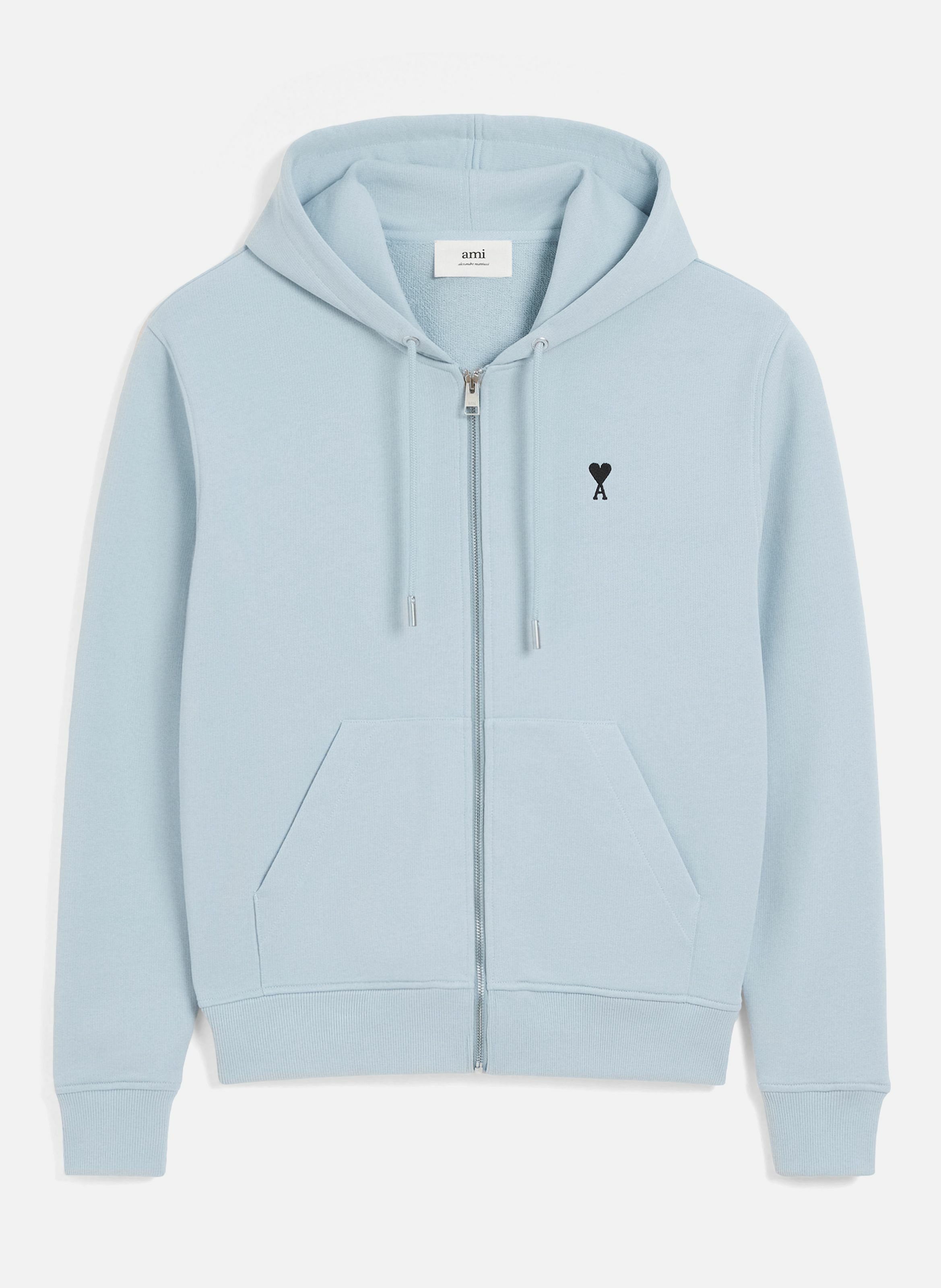 Hoodie zippé ami de coeur en coton AMI PARIS Bleu