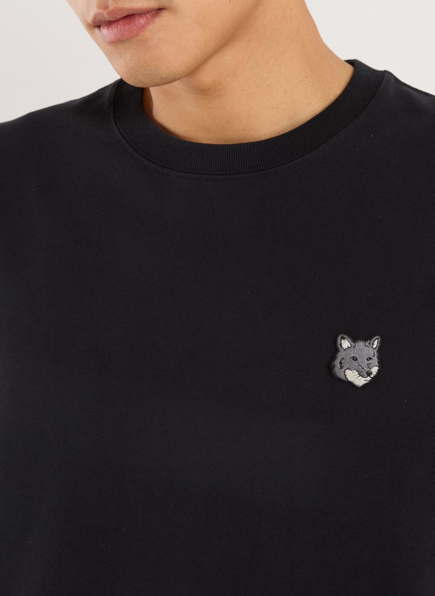 Cotton T-shirt Grey Fox Comfort MAISON KITSUNÉ Black