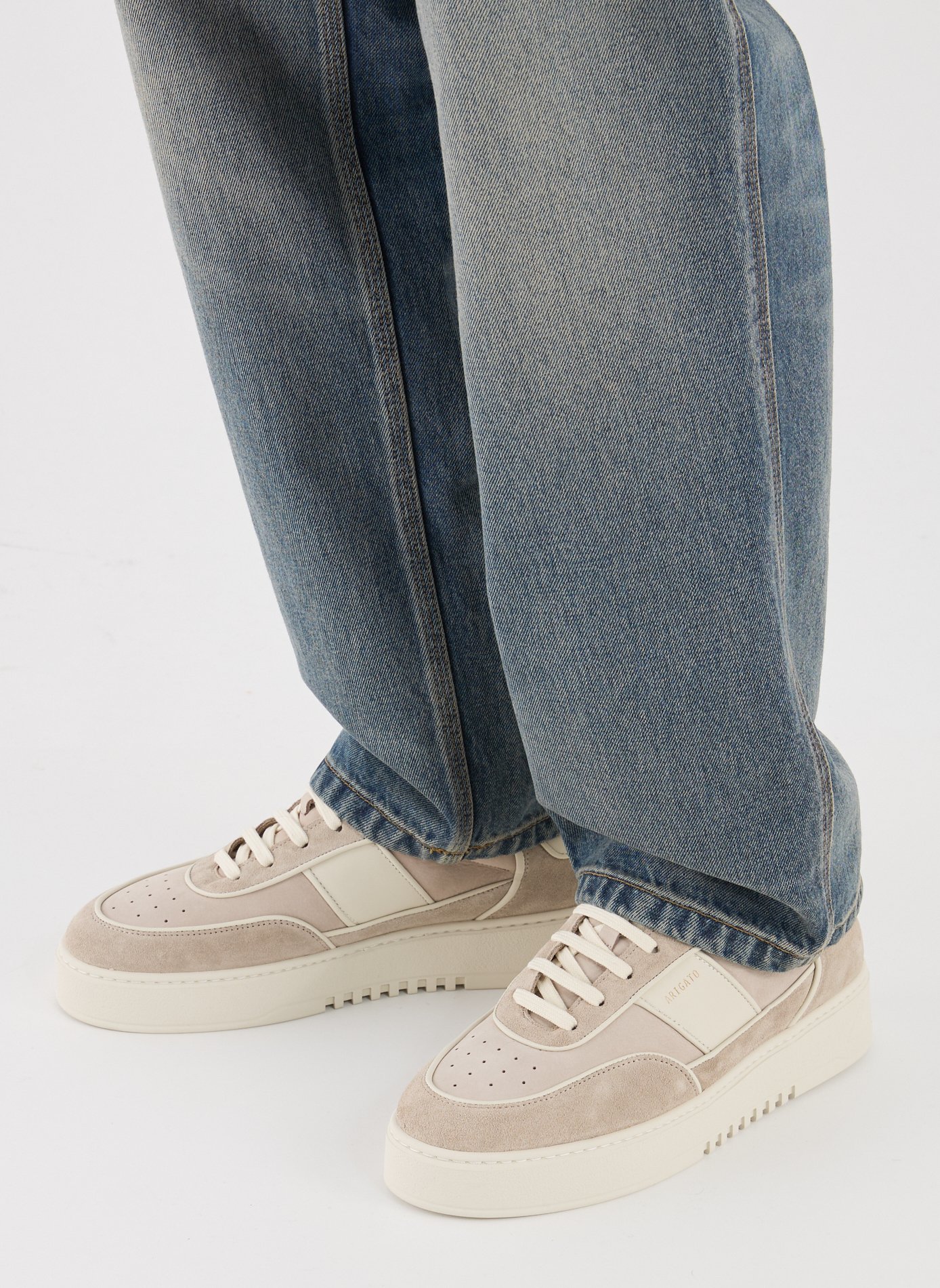 Leather low-top platform sneakers AXEL ARIGATO Beige