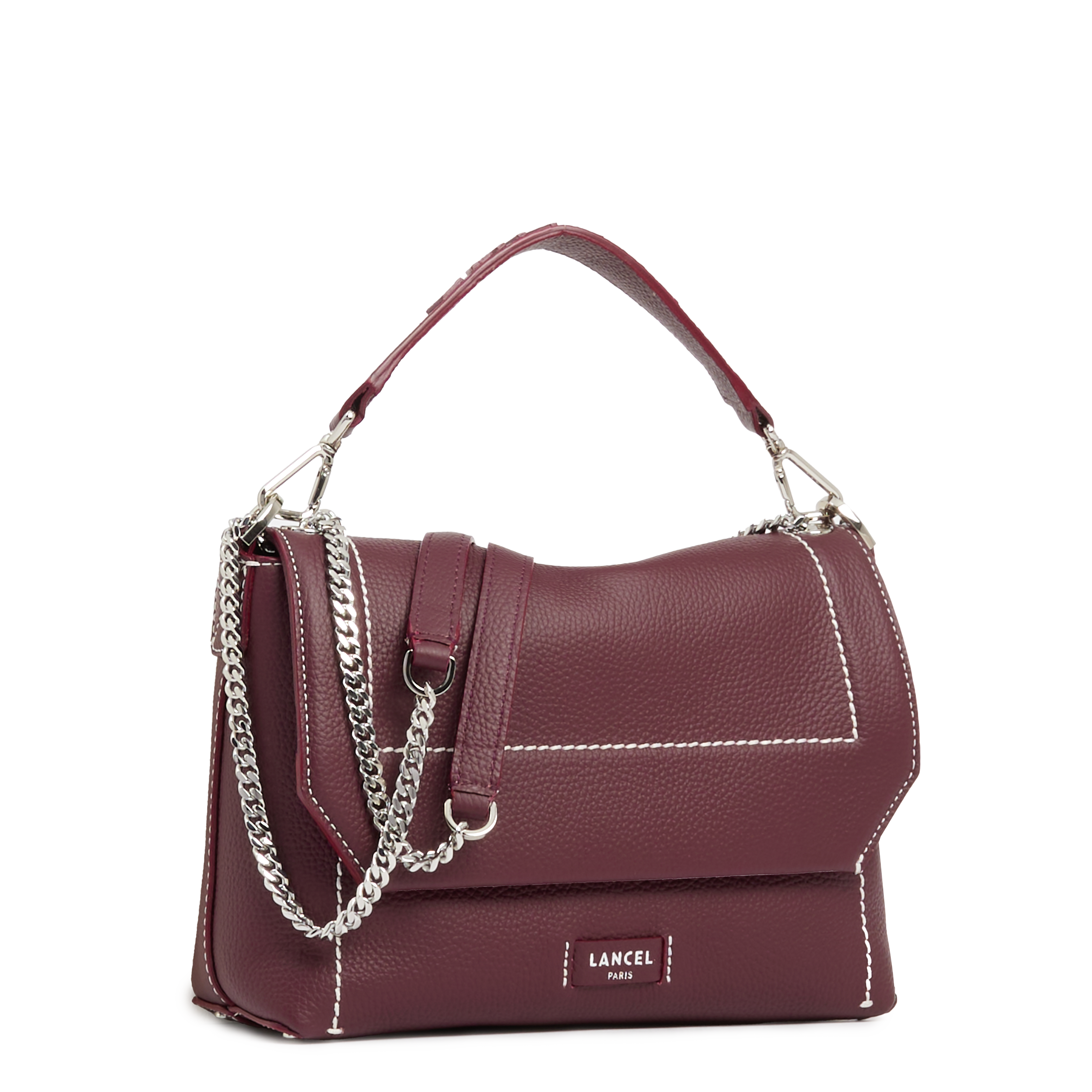 Sac rabat m ninon soft de lancel en cuir Violet