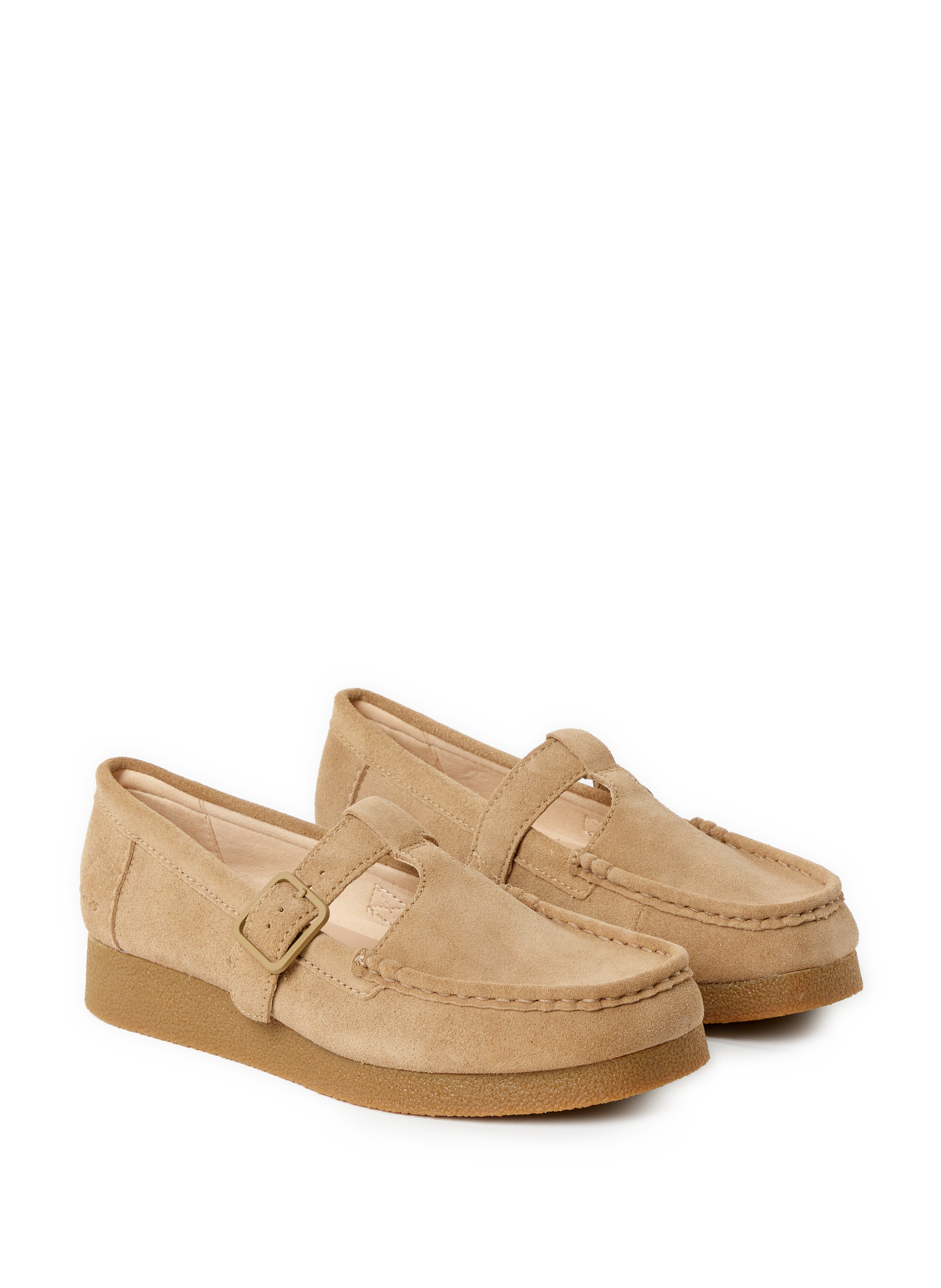 Flat leather shoes CLARKS Brown