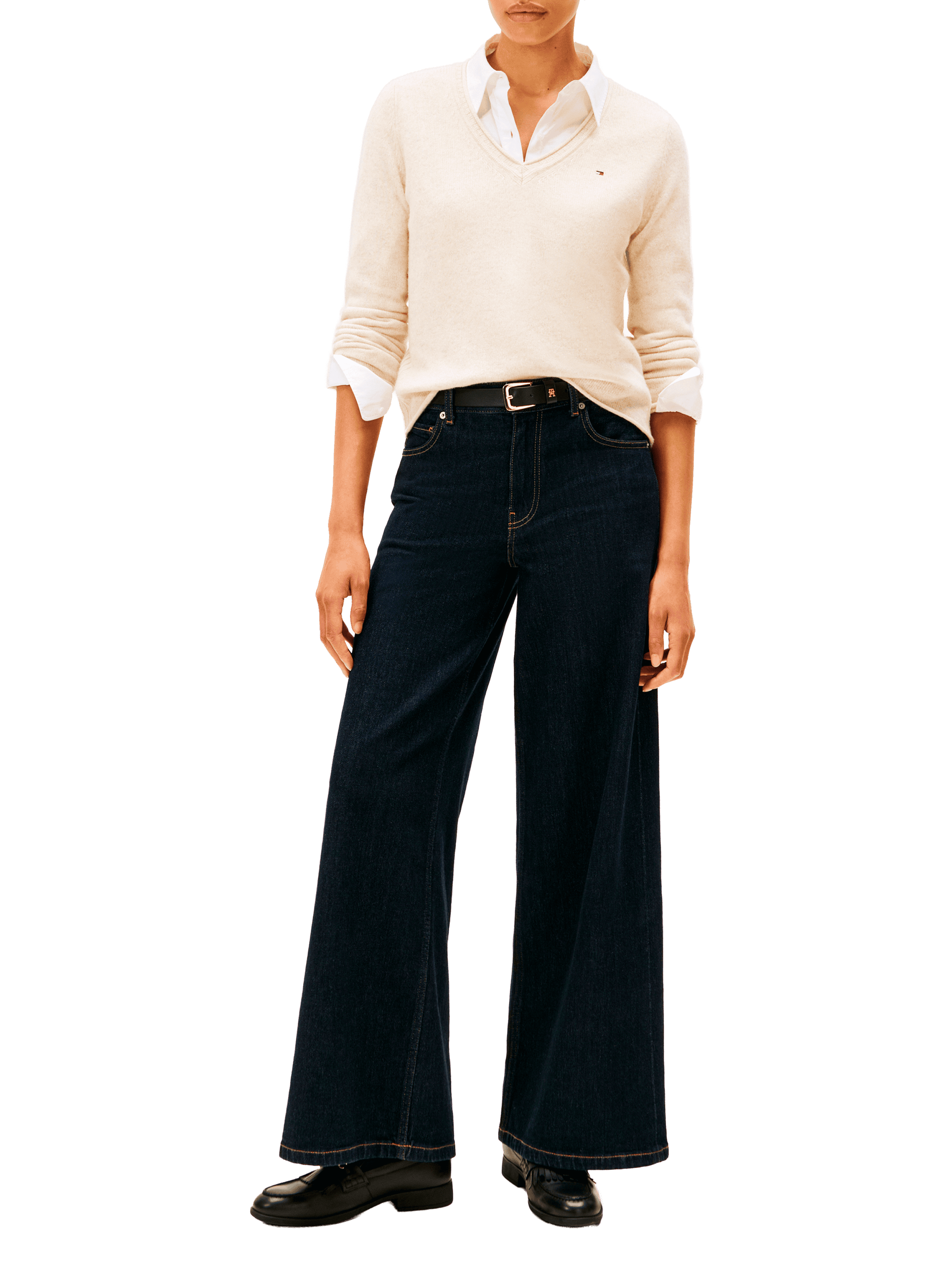 Pull en laine  TOMMY HILFIGER Beige