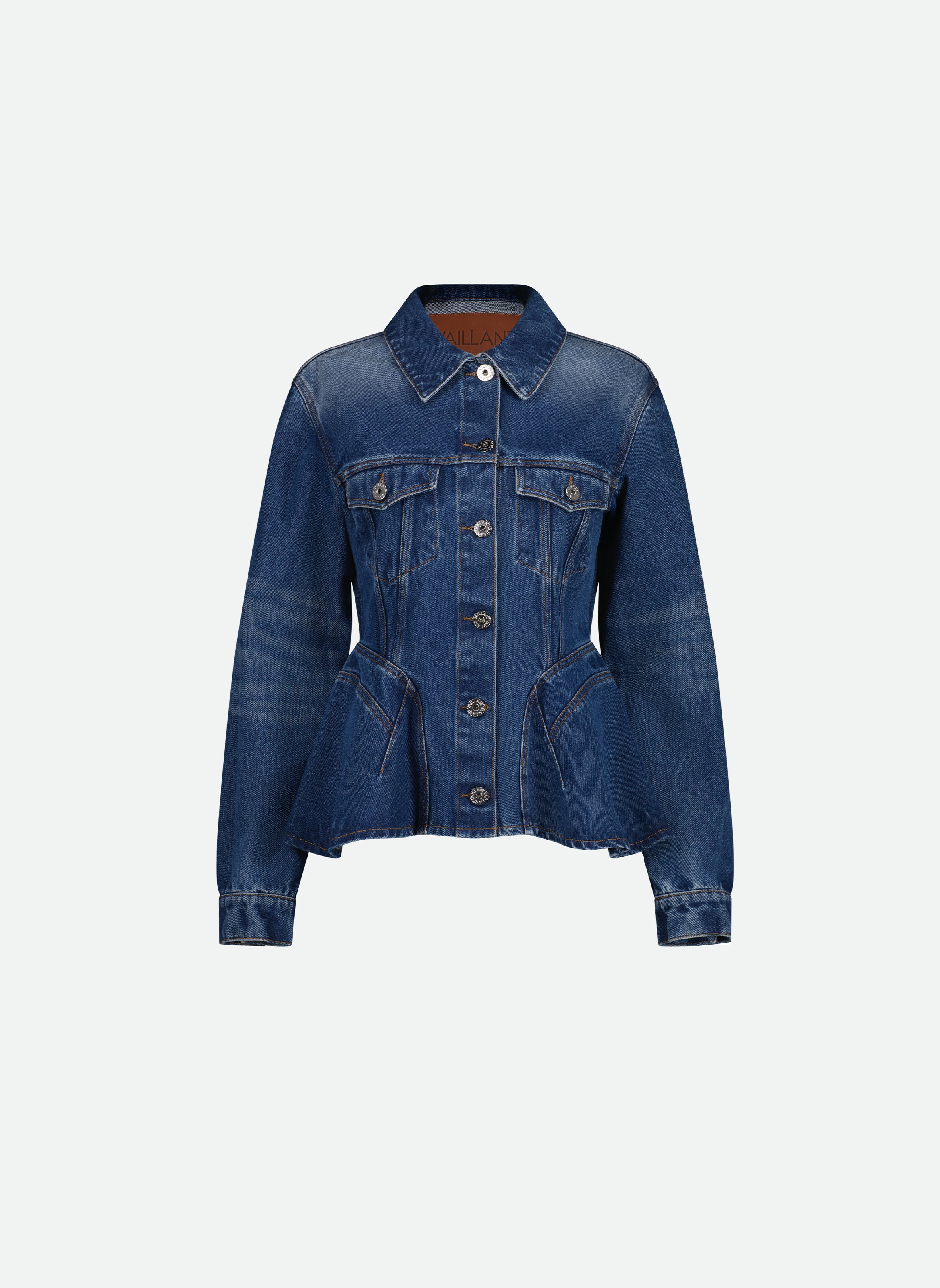 Veste jean à basque VAILLANT Bleu