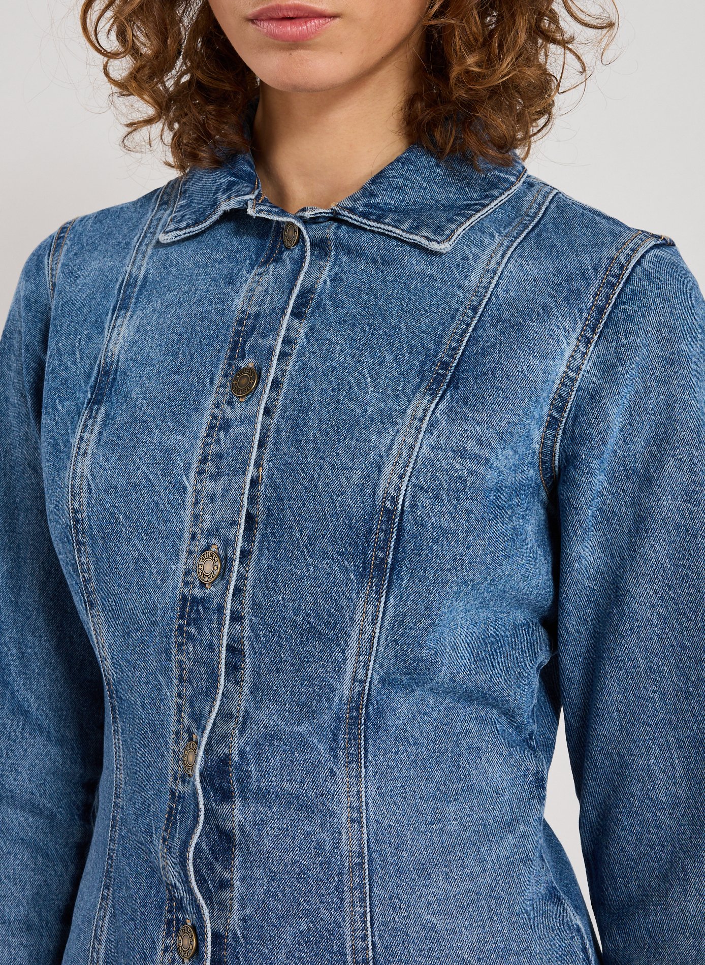 Denim mini dress GUESS Blue