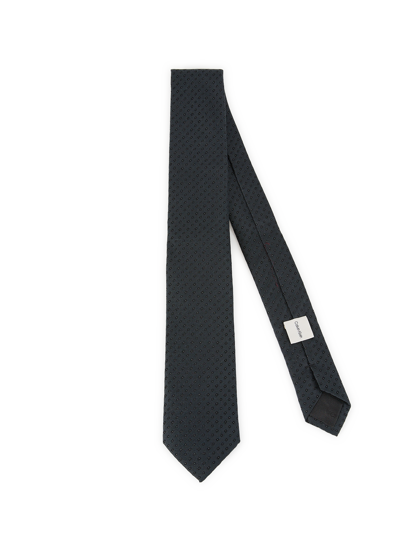 CALVIN KLEIN Cravate à motif en soie et laine Noir