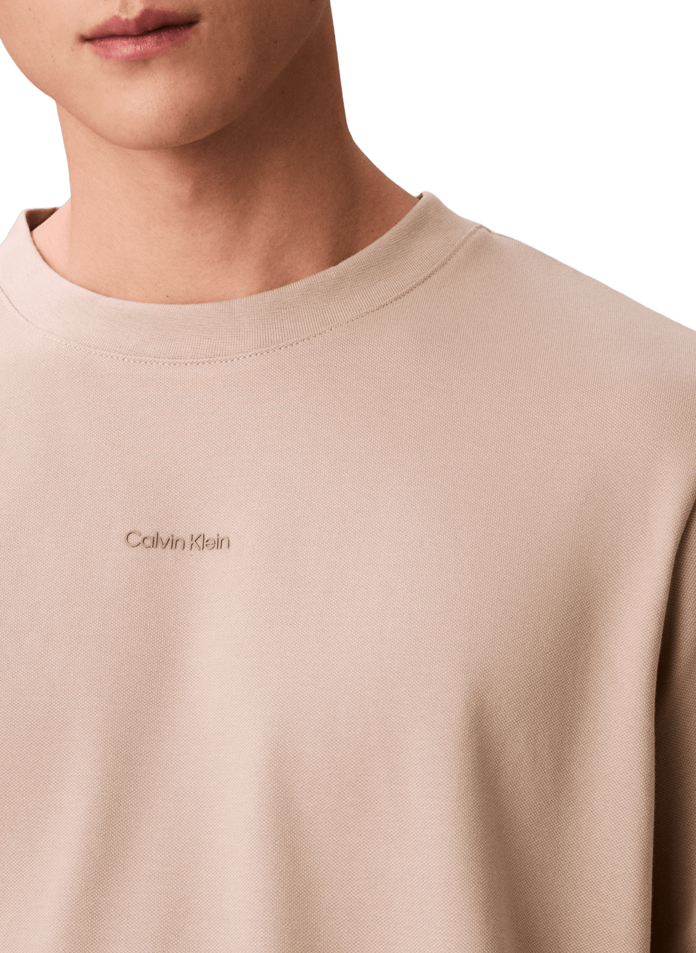T-shirt à col rond en coton mélangé CALVIN KLEIN Vert