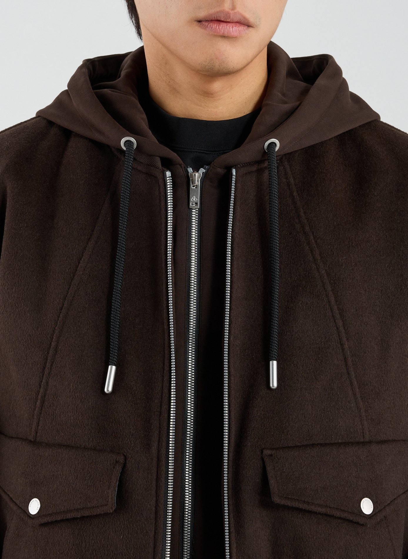 Oversized wool blend parka MOOSE KNUCKLES Brown