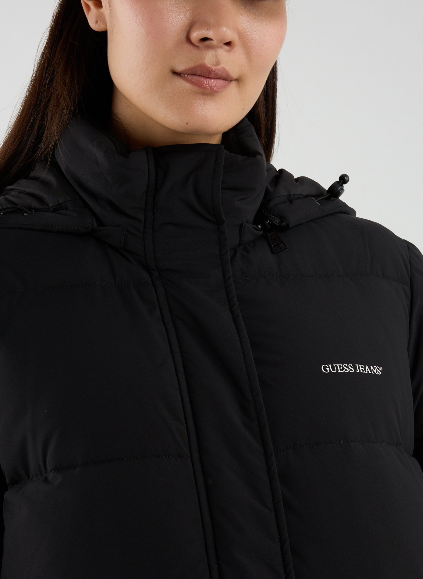 Manteau droit col montant GUESS Noir