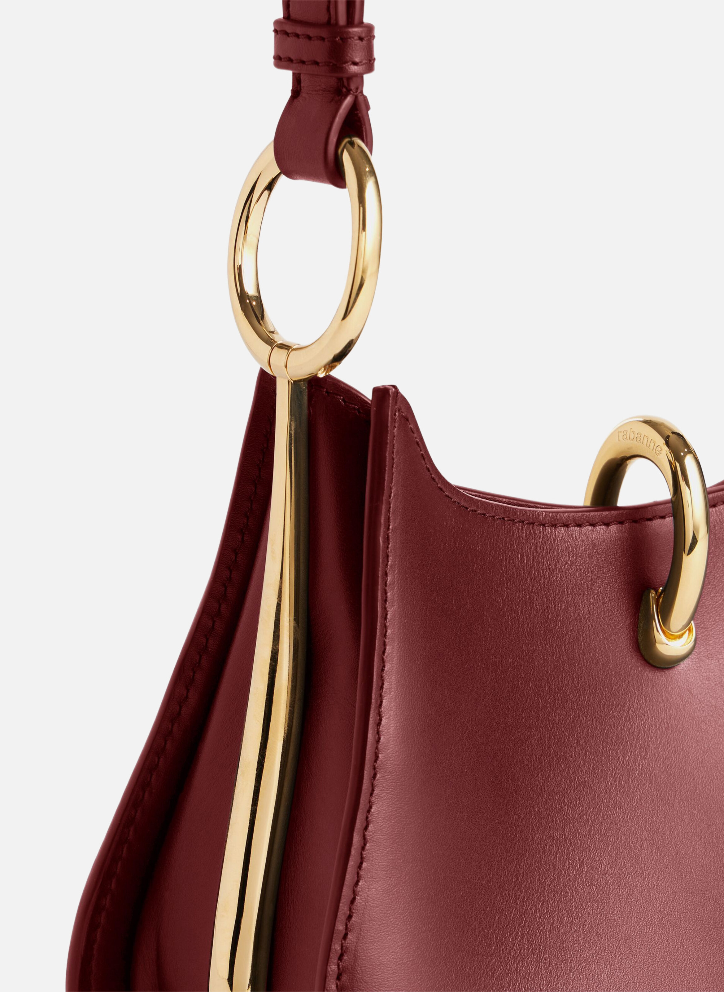 Petit sac ring en cuir RABANNE Rouge