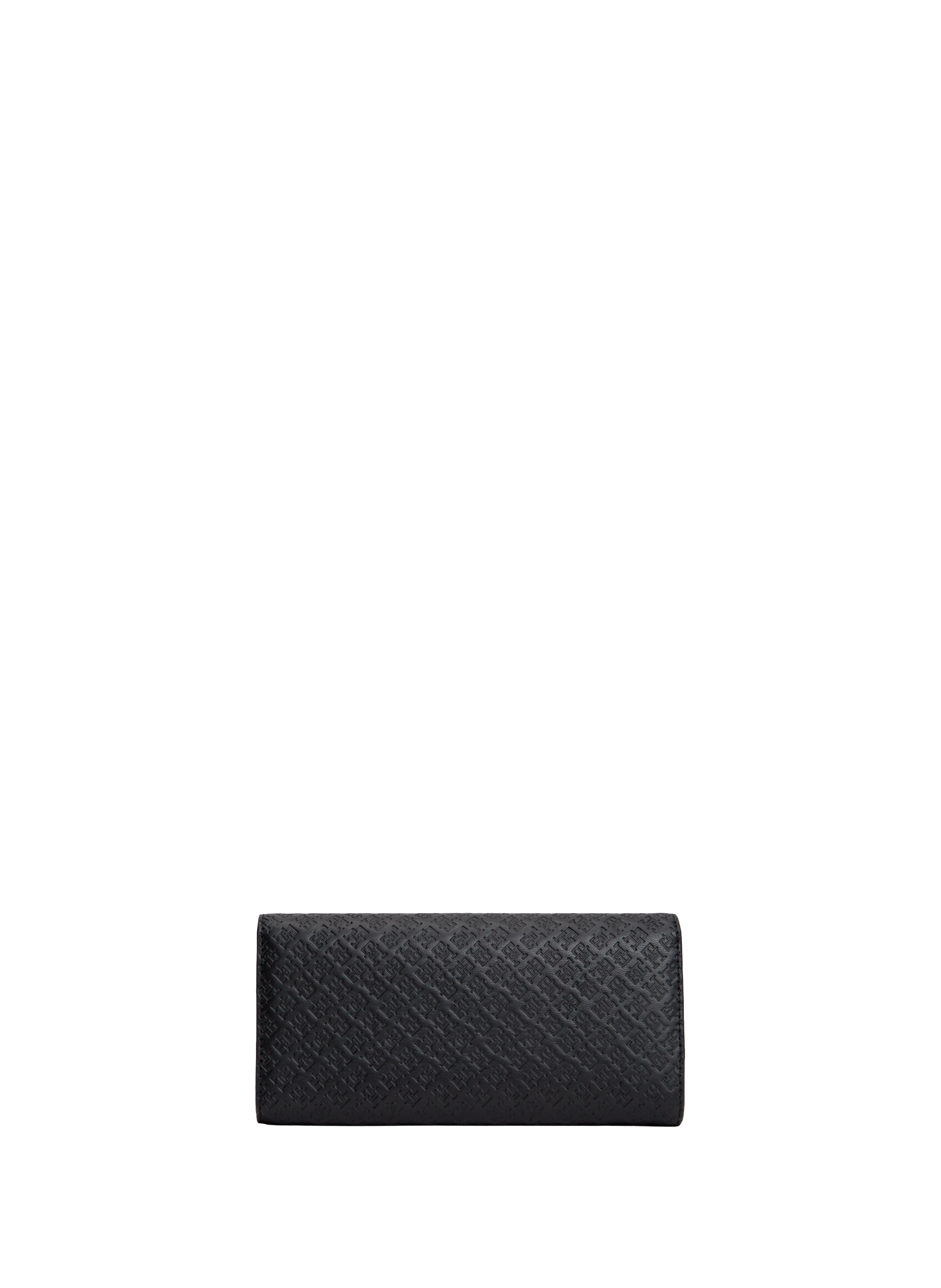 Portefeuille embossé à monogramme TOMMY HILFIGER Noir