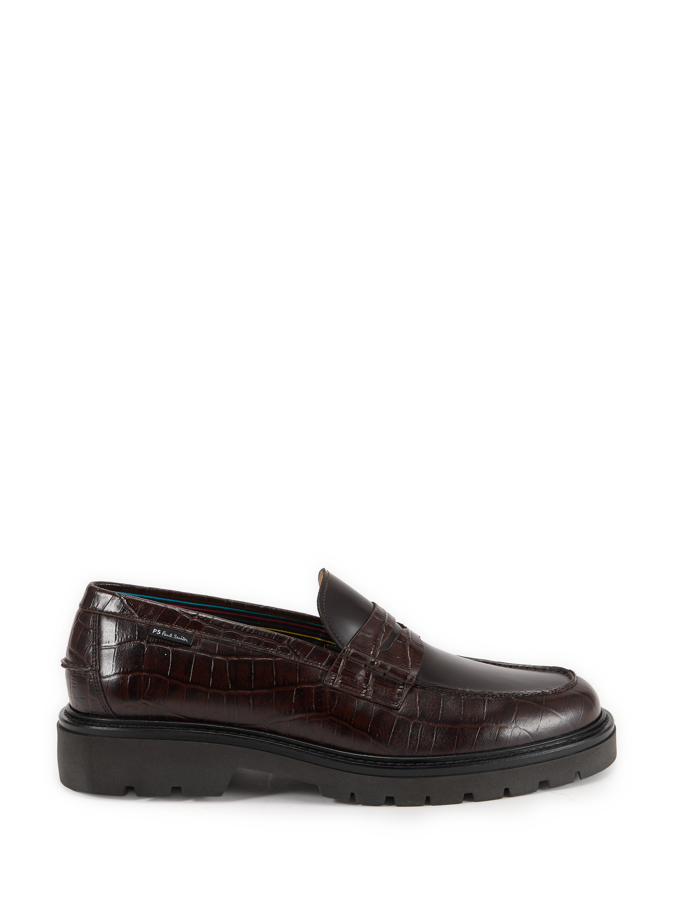 Mocassins Bolzano embossés croco en cuir PAUL SMITH Marron
