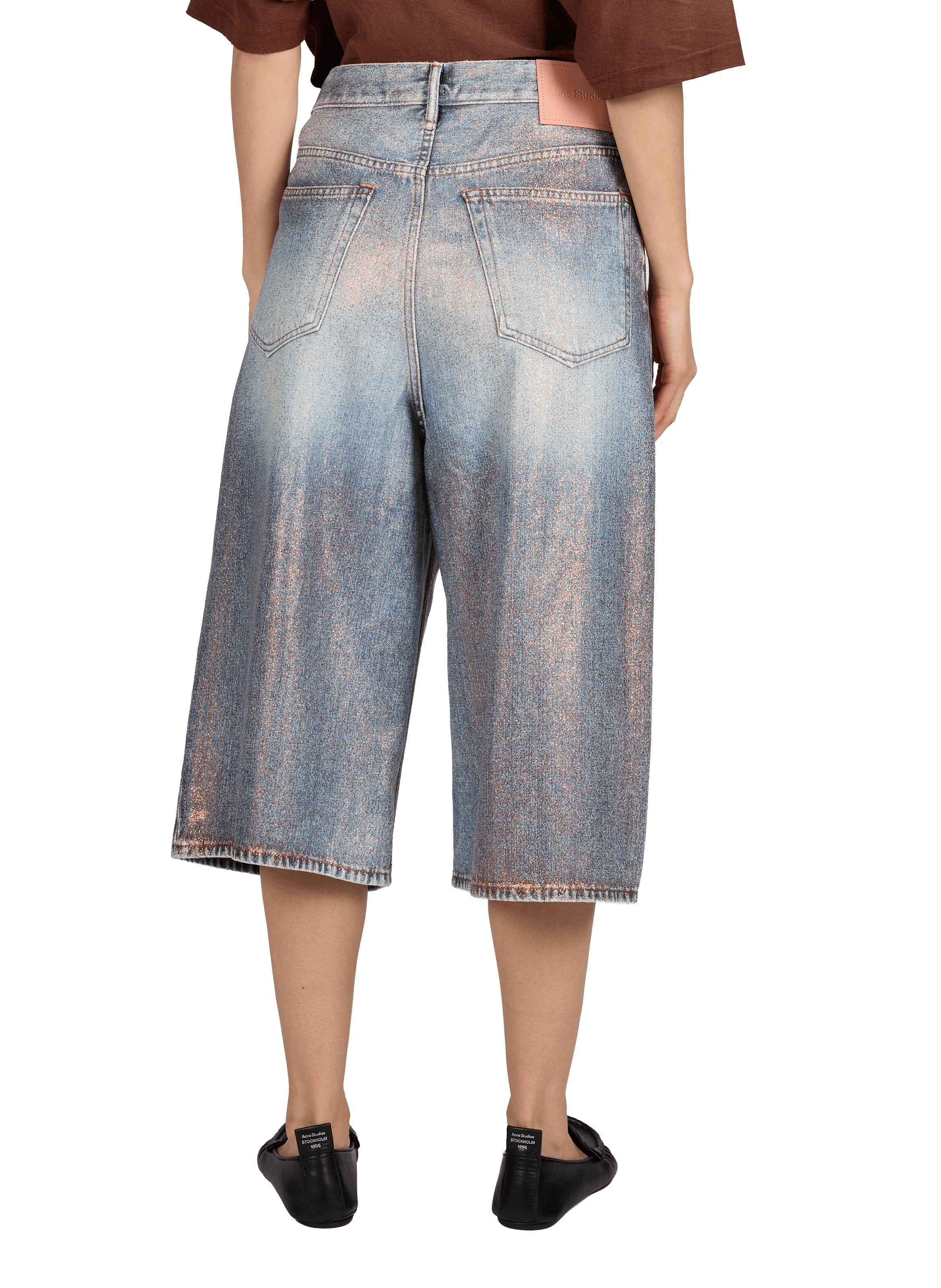 Bermuda en jean pailletté ACNE STUDIOS Multicolore