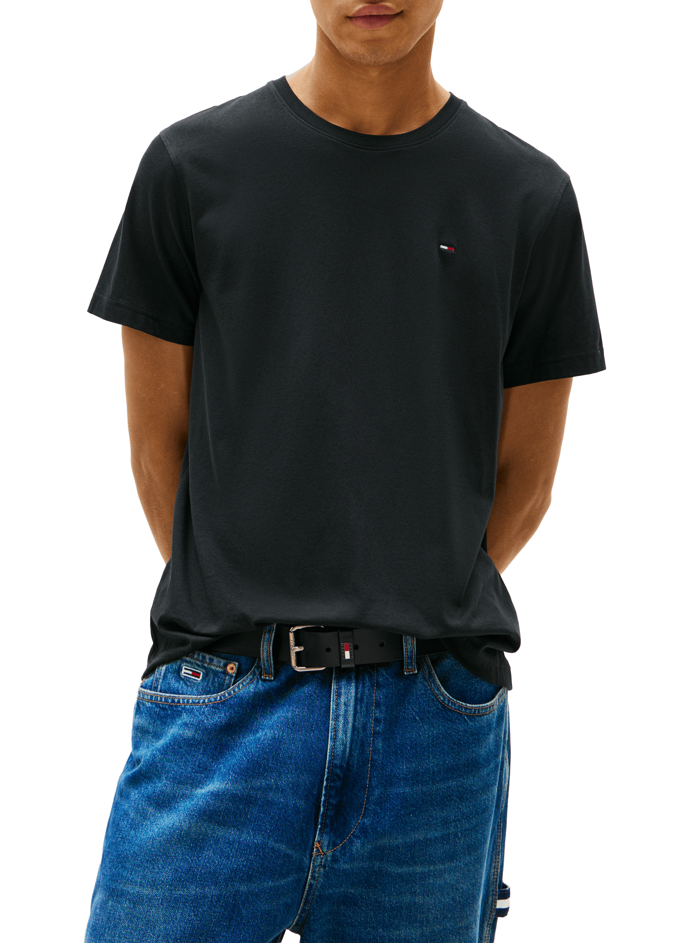 Straight-fit organic cotton T-shirt TOMMY HILFIGER Black