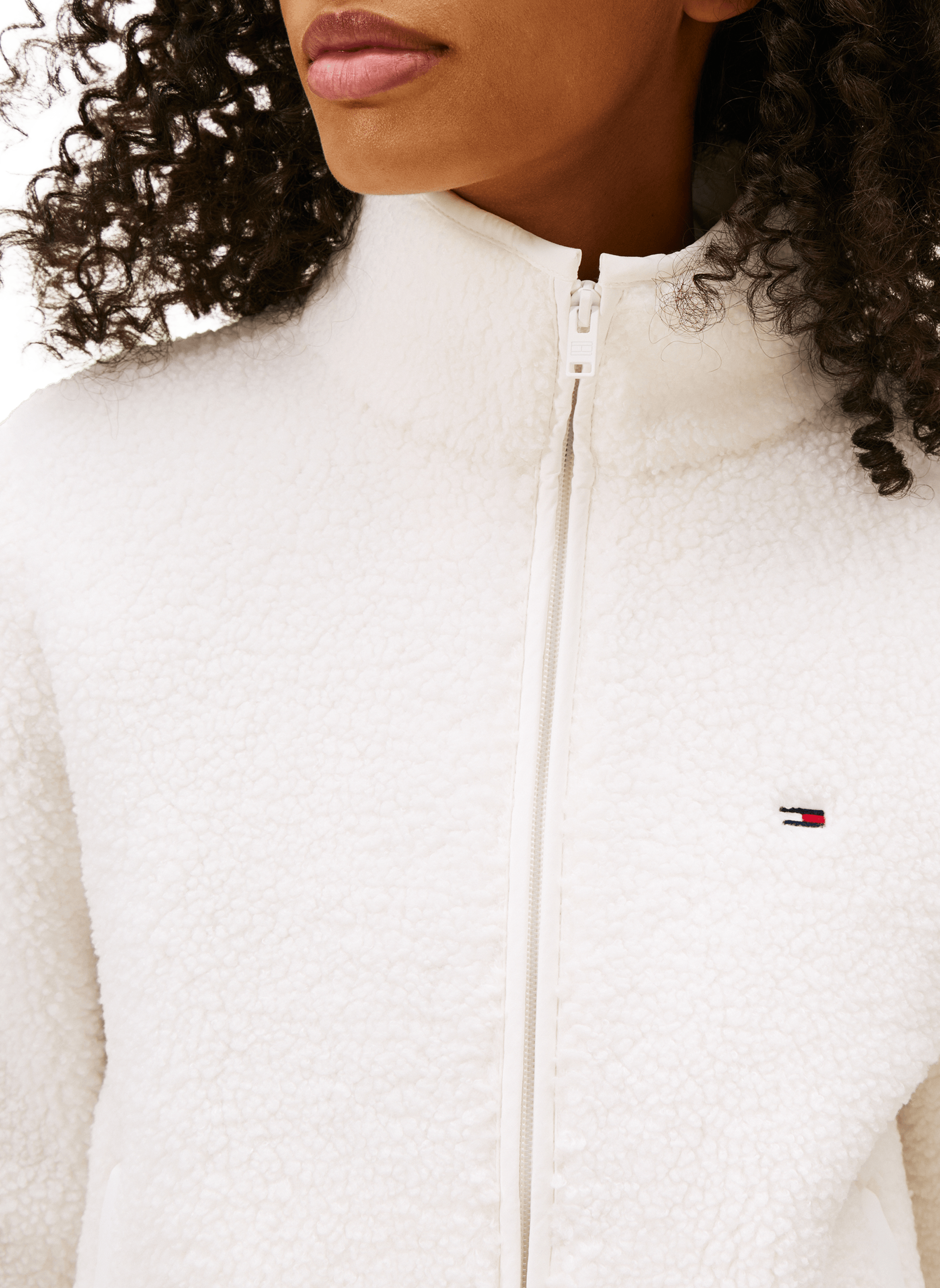 Sweat court à col montant TOMMY HILFIGER Beige