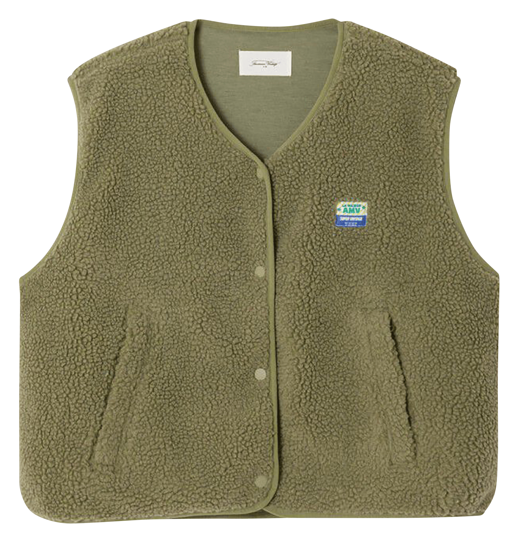 Gilet col rond molletonné sans manches hoktown AMERICAN VINTAGE Vert