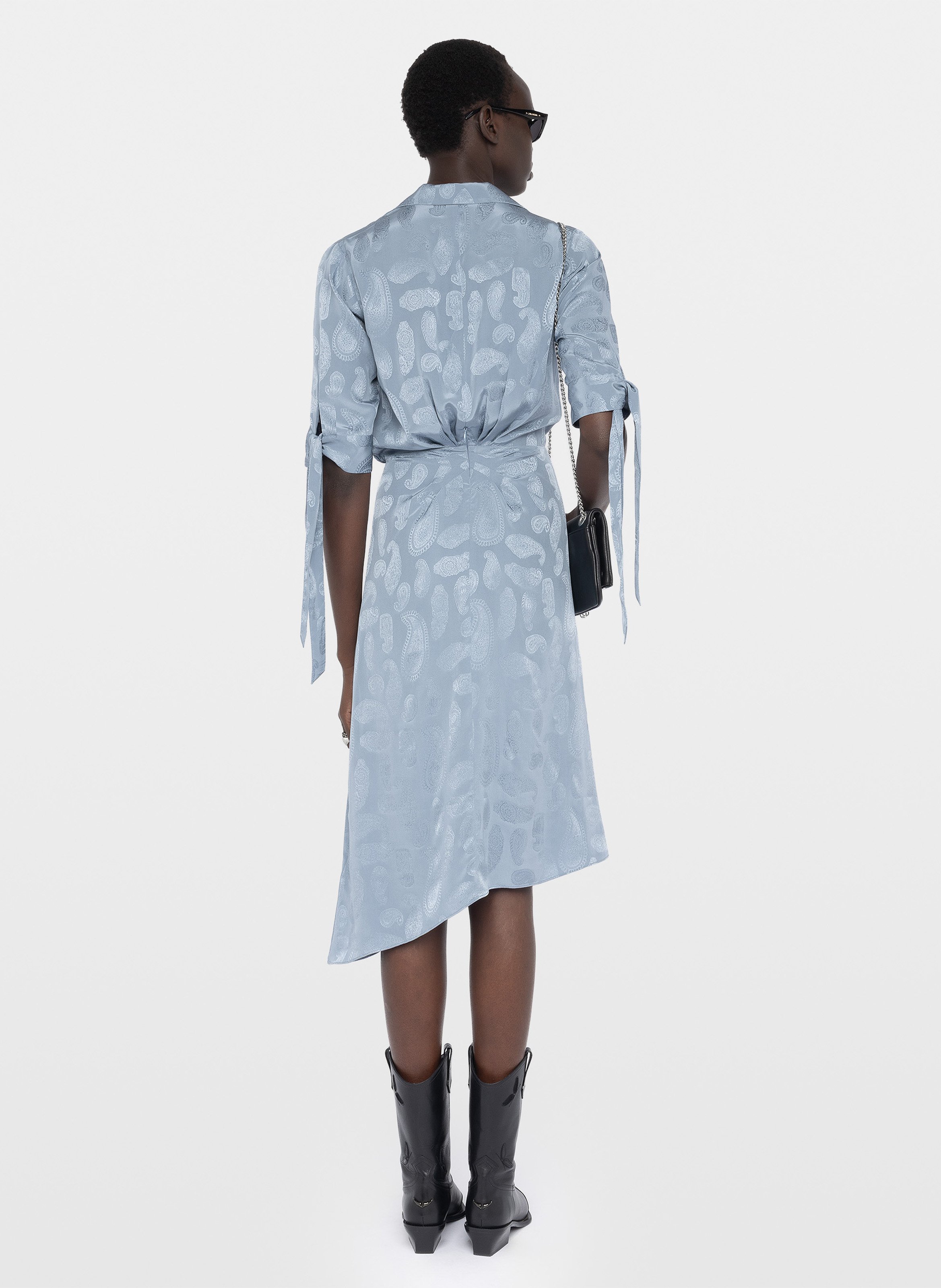 Robe longue en soie imprimée rhani ZADIG&VOLTAIRE Bleu